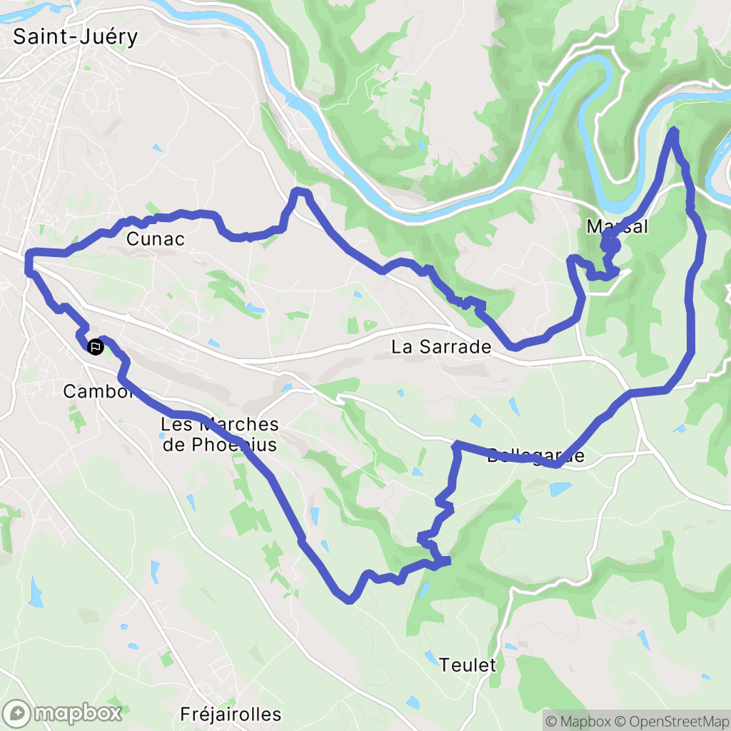 Cambon : carte du parcours de randonnée - France