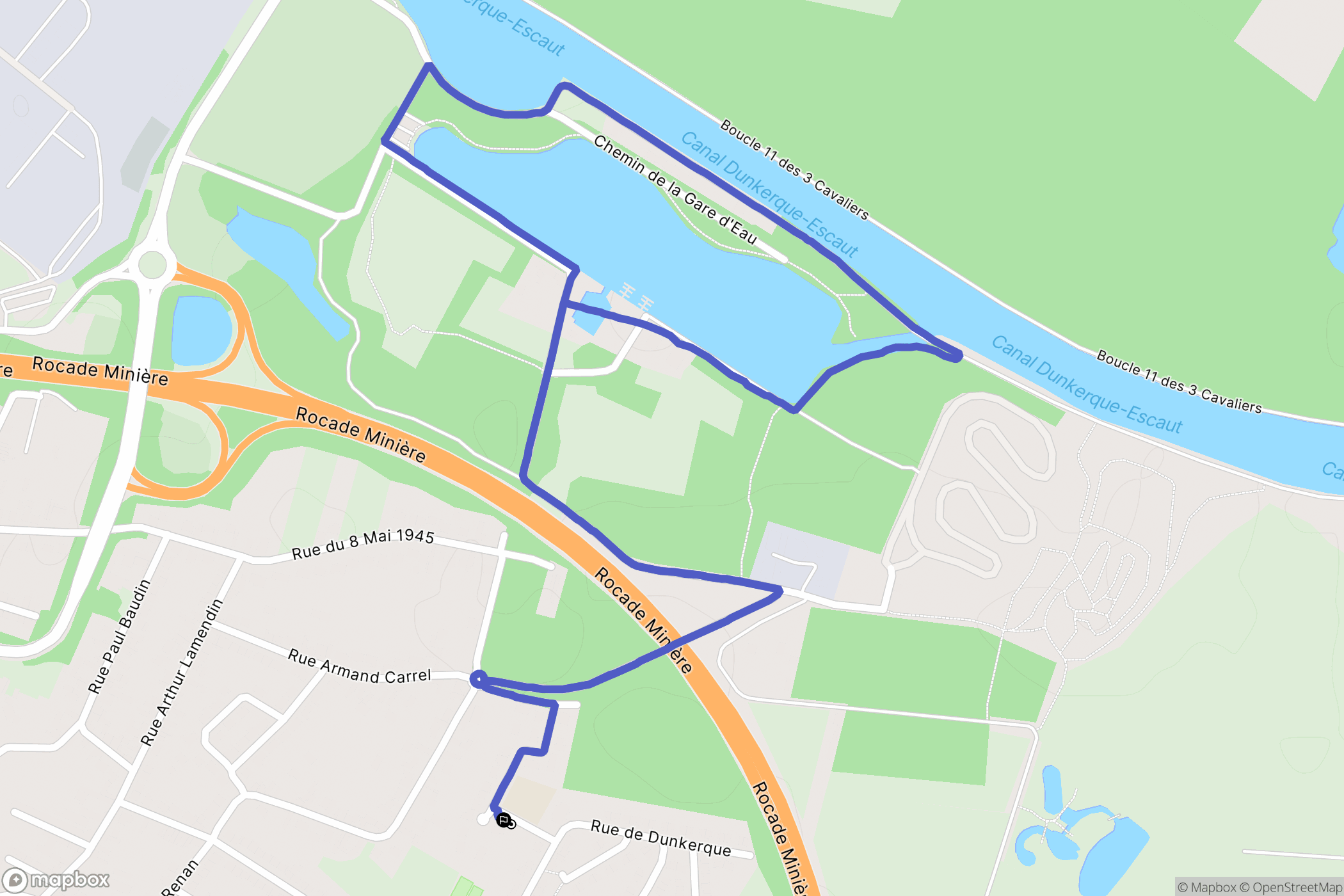 Courcelles-lès-Lens : carte du parcours de randonnée - France