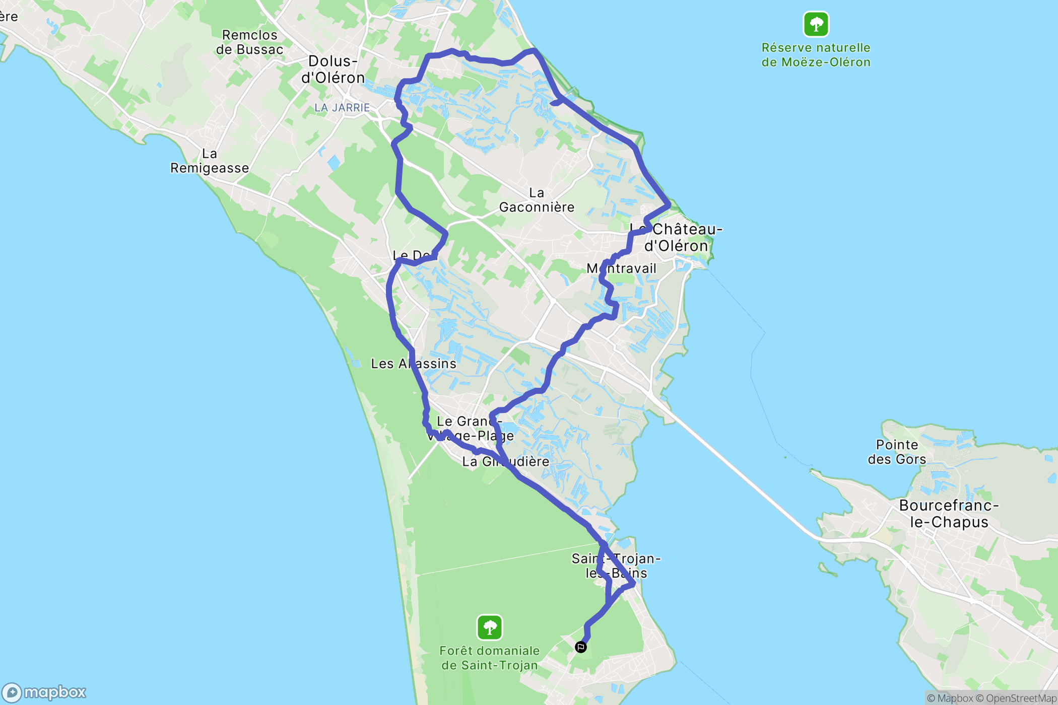 Saint-Trojan-les-Bains : carte du parcours de randonnée - France