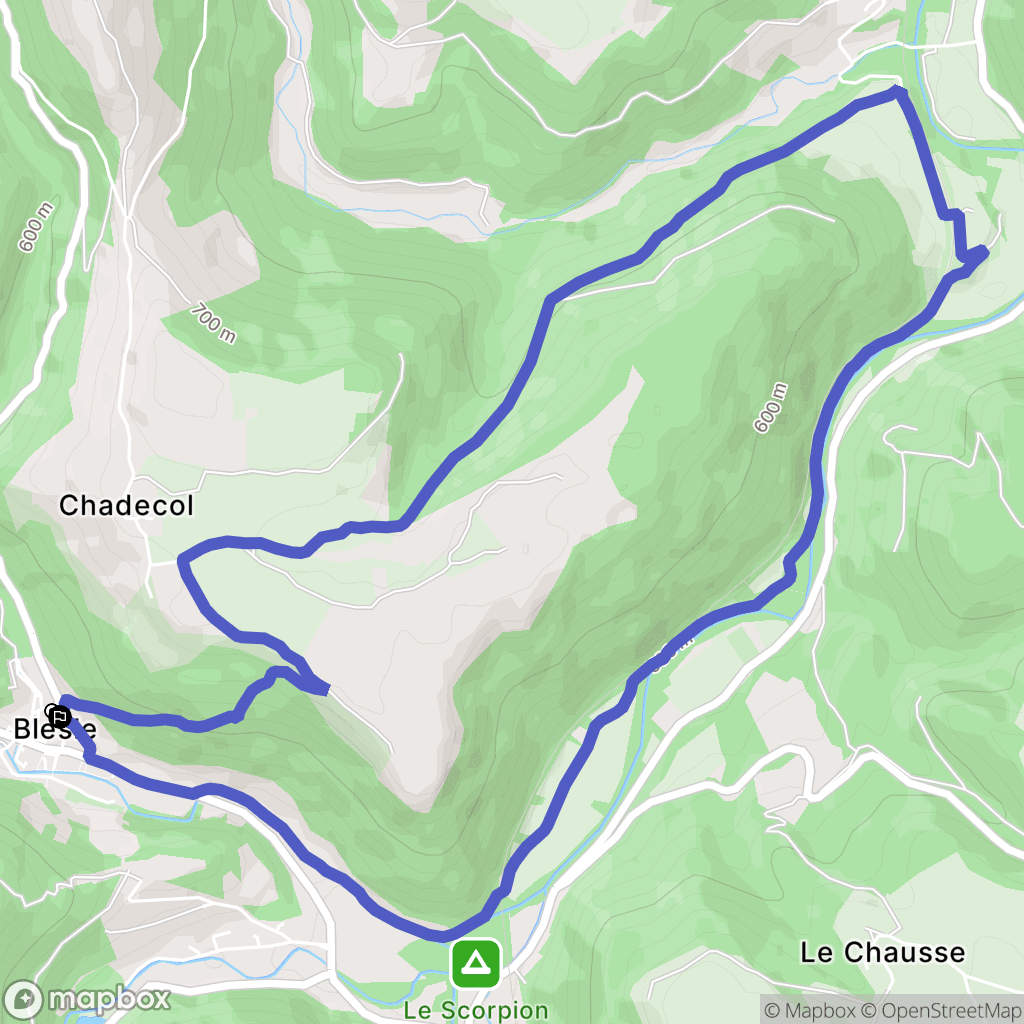 Blesle : carte du parcours de randonnée - France