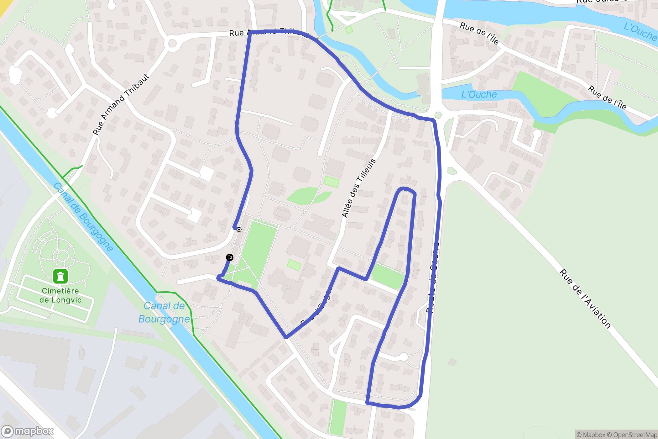 Longvic : carte du parcours de randonnée - France
