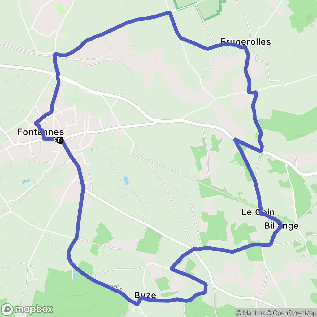 Fontannes : carte du parcours de randonnée - France