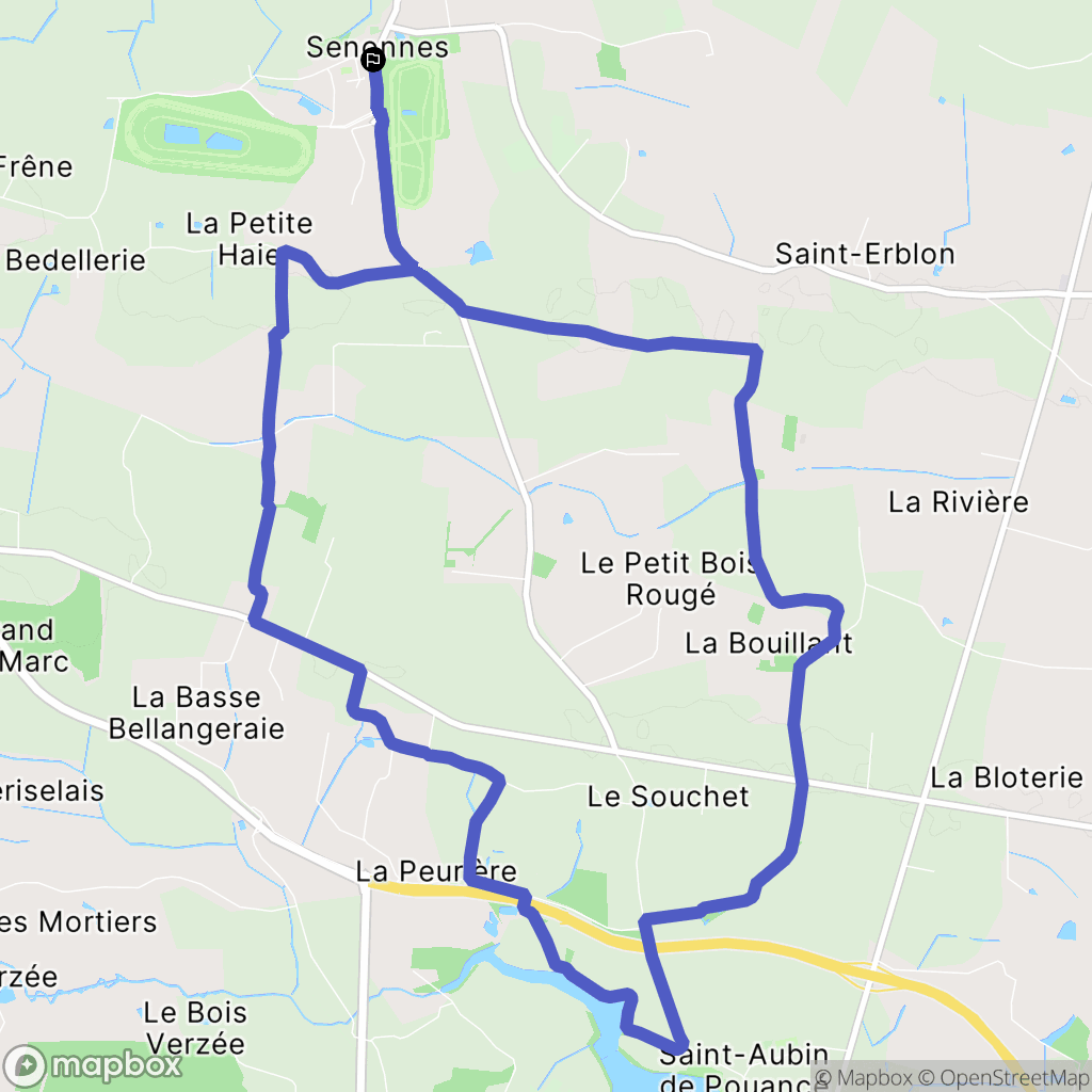 Senonnes : carte du parcours de randonnée - France