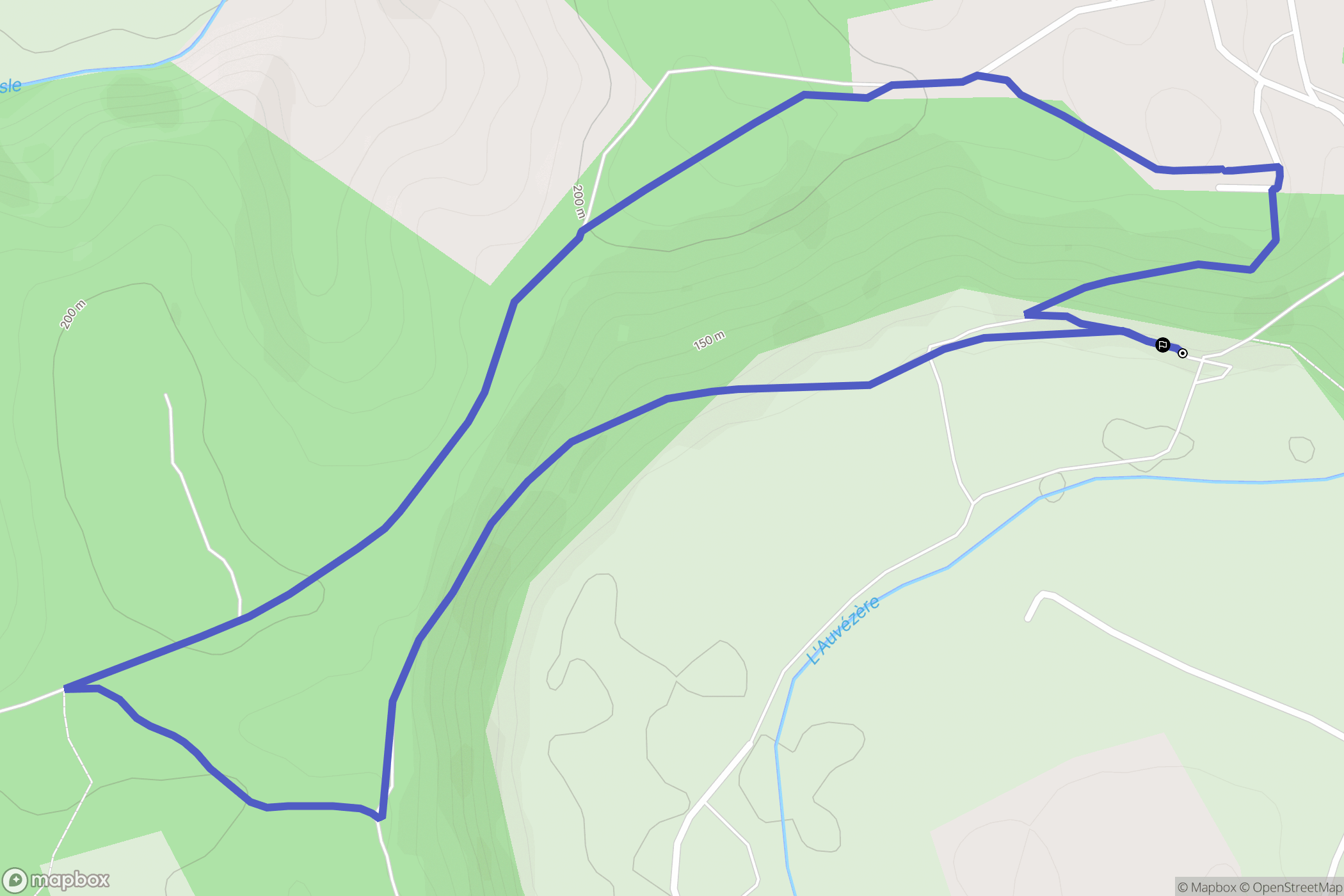 Bassillac et Auberoche : carte du parcours de randonnée - France