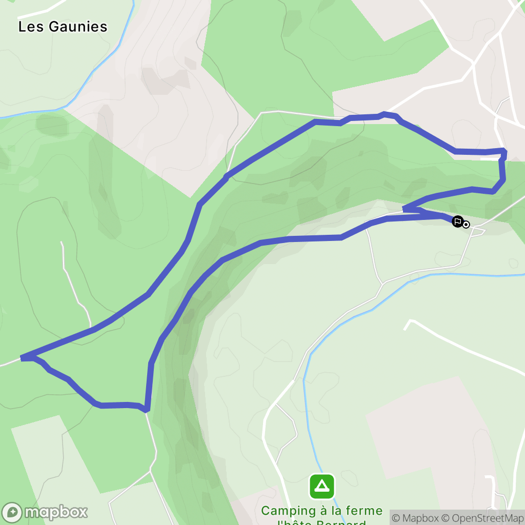 Bassillac et Auberoche : carte du parcours de randonnée - France