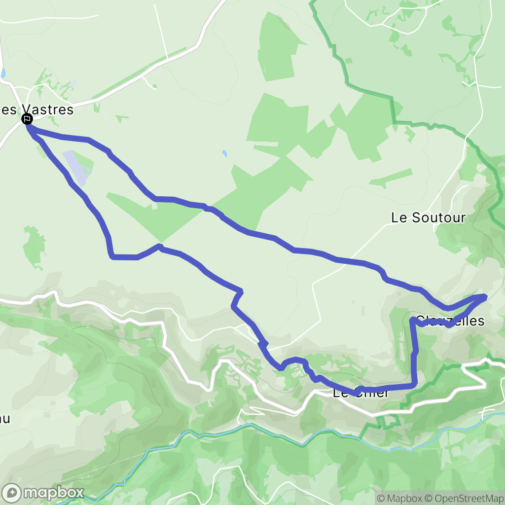 Les Vastres : carte du parcours de randonnée - France