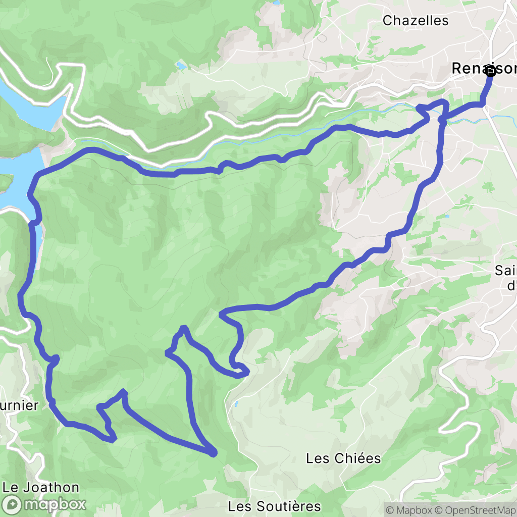 Renaison : carte du parcours de randonnée - France
