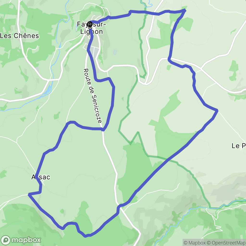 Fay-sur-Lignon : carte du parcours de randonnée - France
