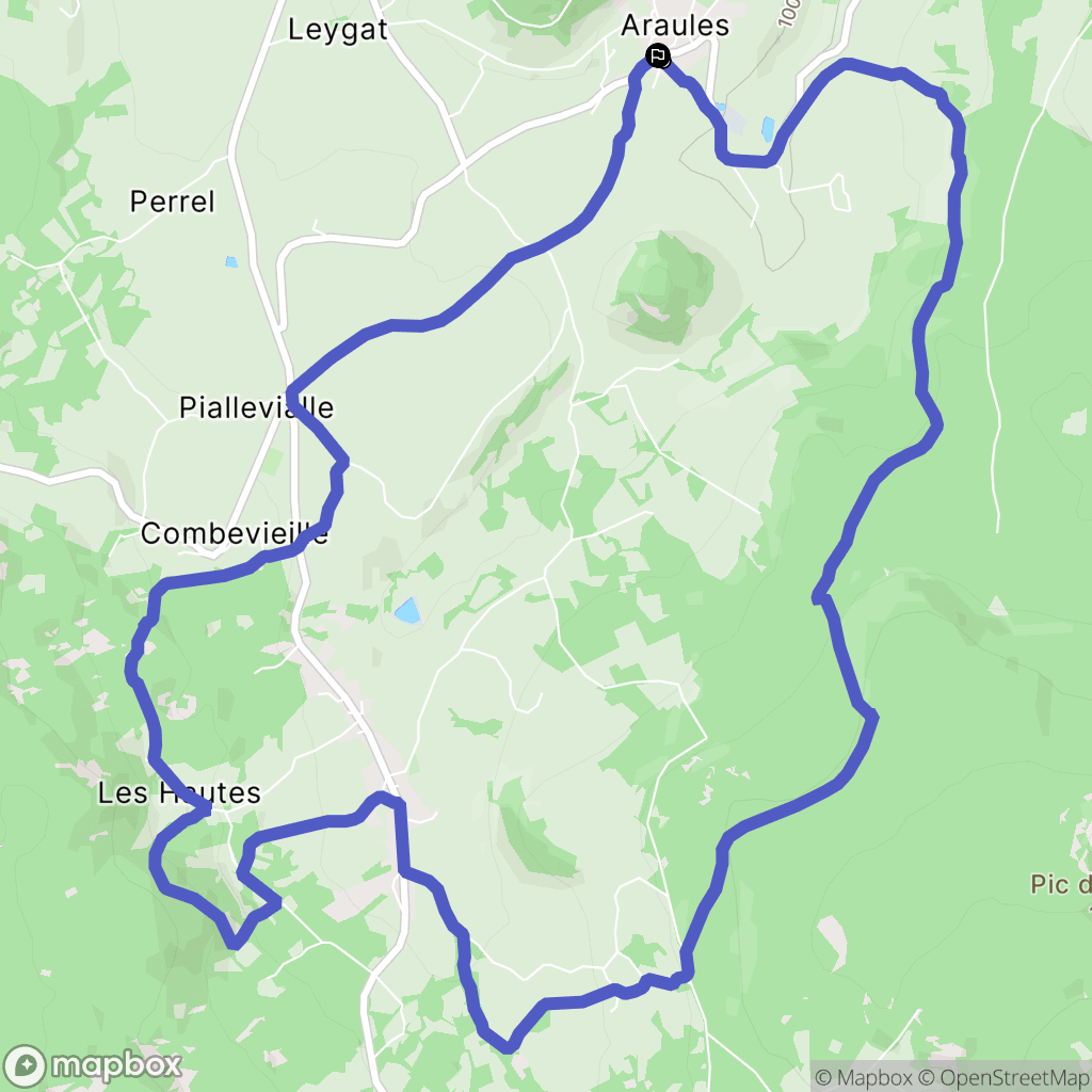 Araules : carte du parcours de randonnée - France