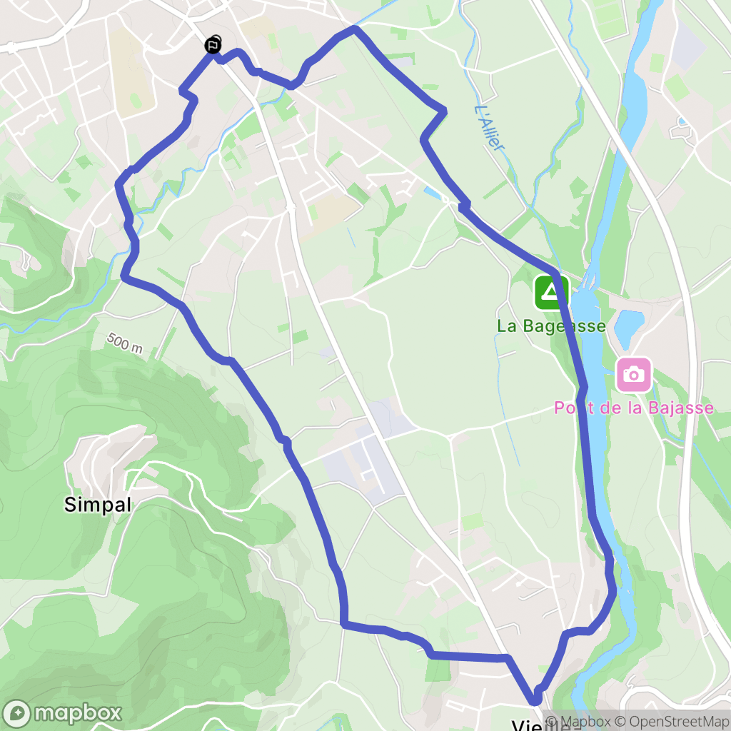 Brioude : carte du parcours de randonnée - France