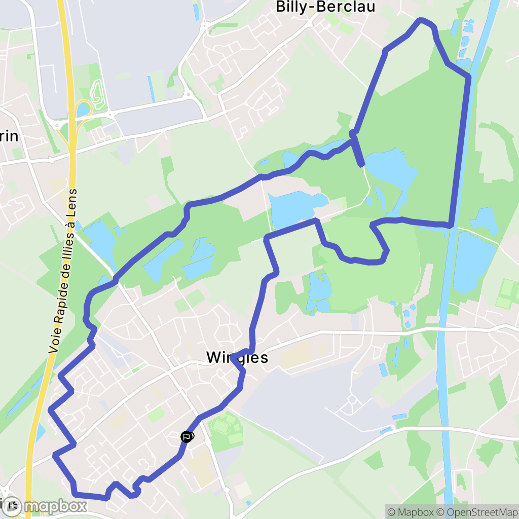 Wingles : carte du parcours de randonnée - France
