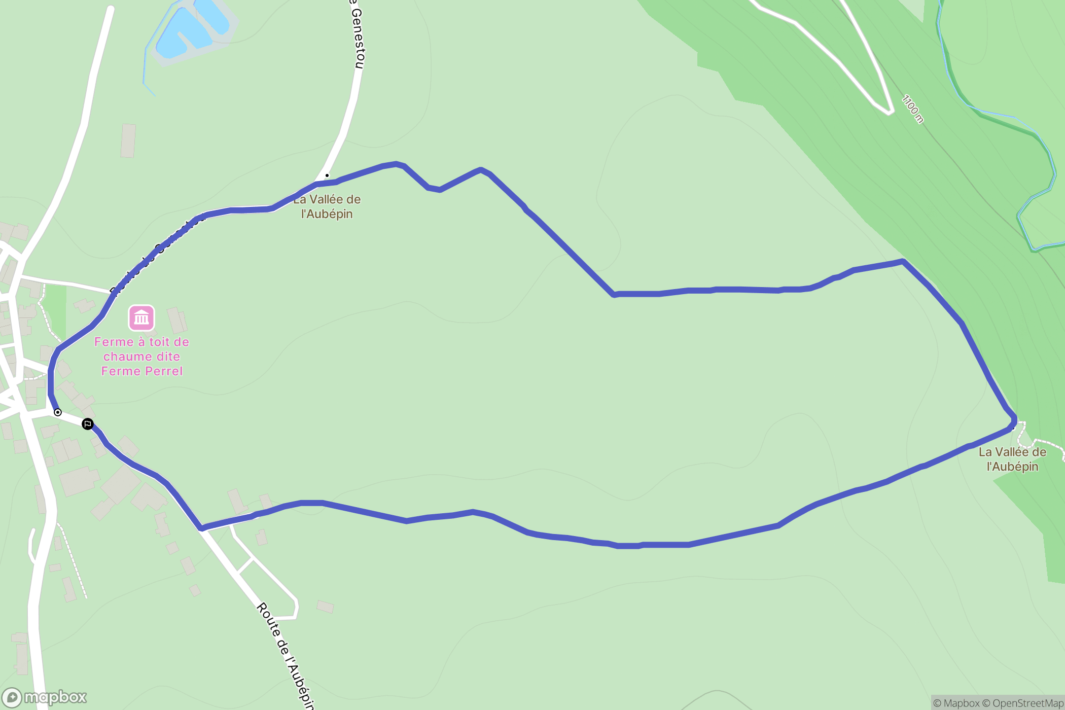 Moudeyres : carte du parcours de randonnée - France