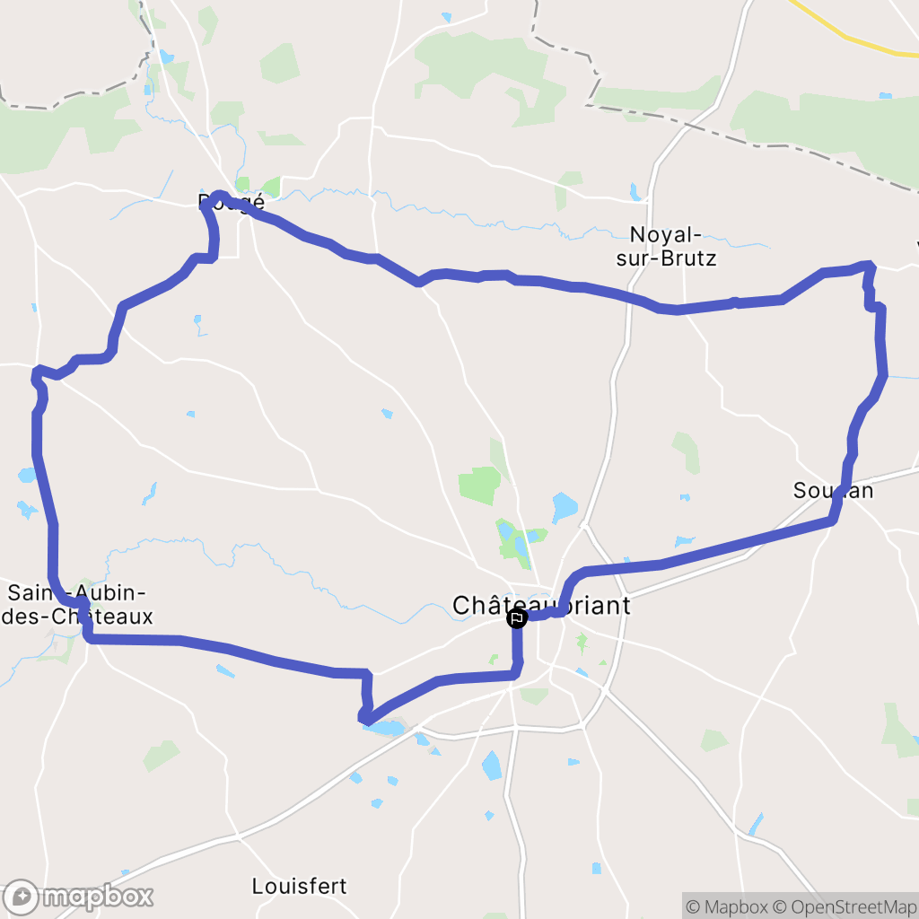 Châteaubriant : carte du parcours de randonnée - France
