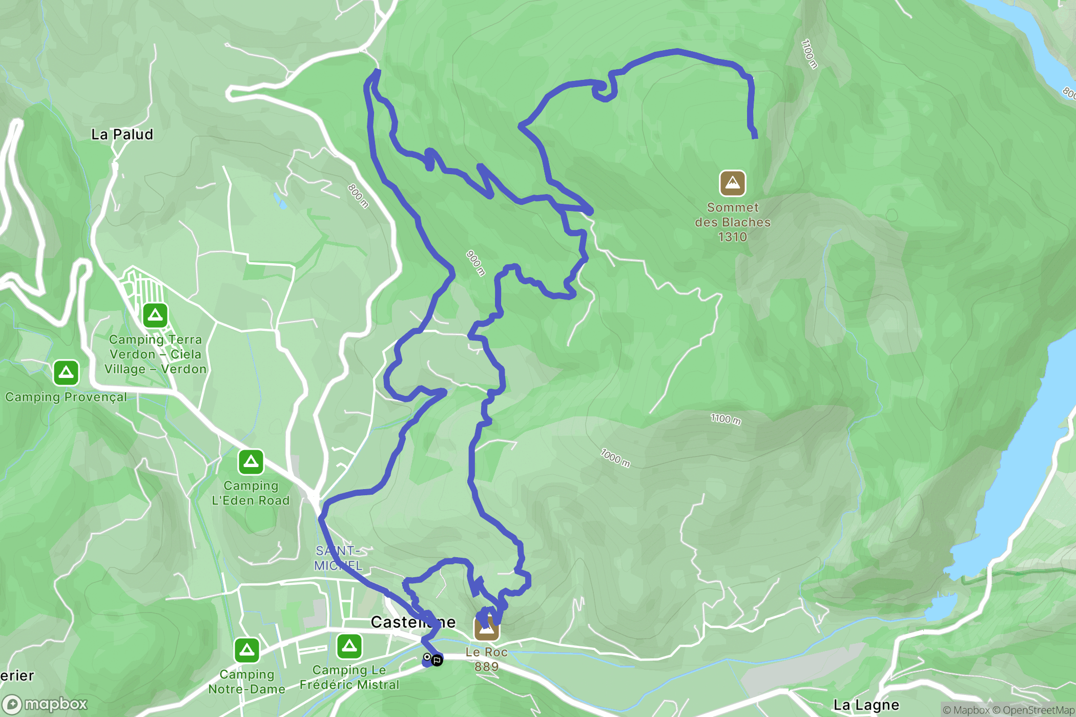 Castellane : carte du parcours de randonnée - France