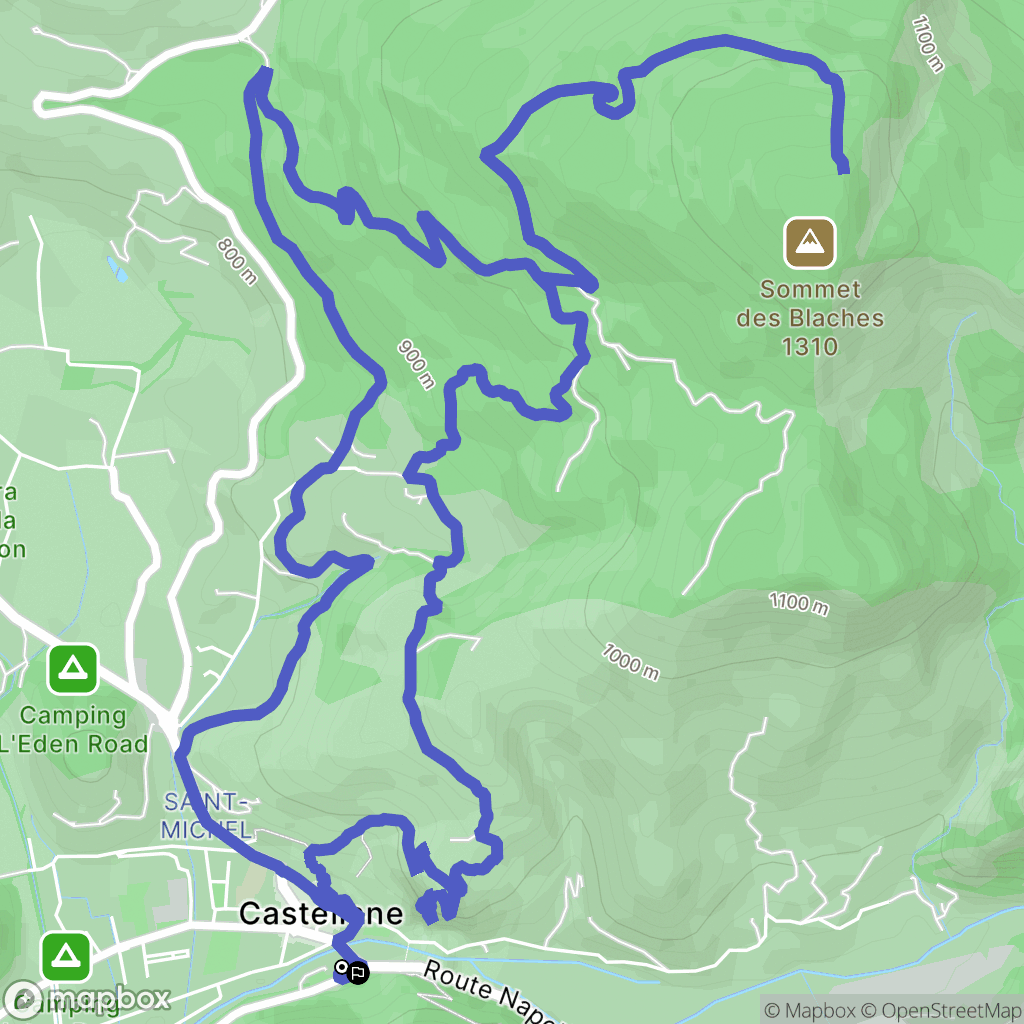 Castellane : carte du parcours de randonnée - France