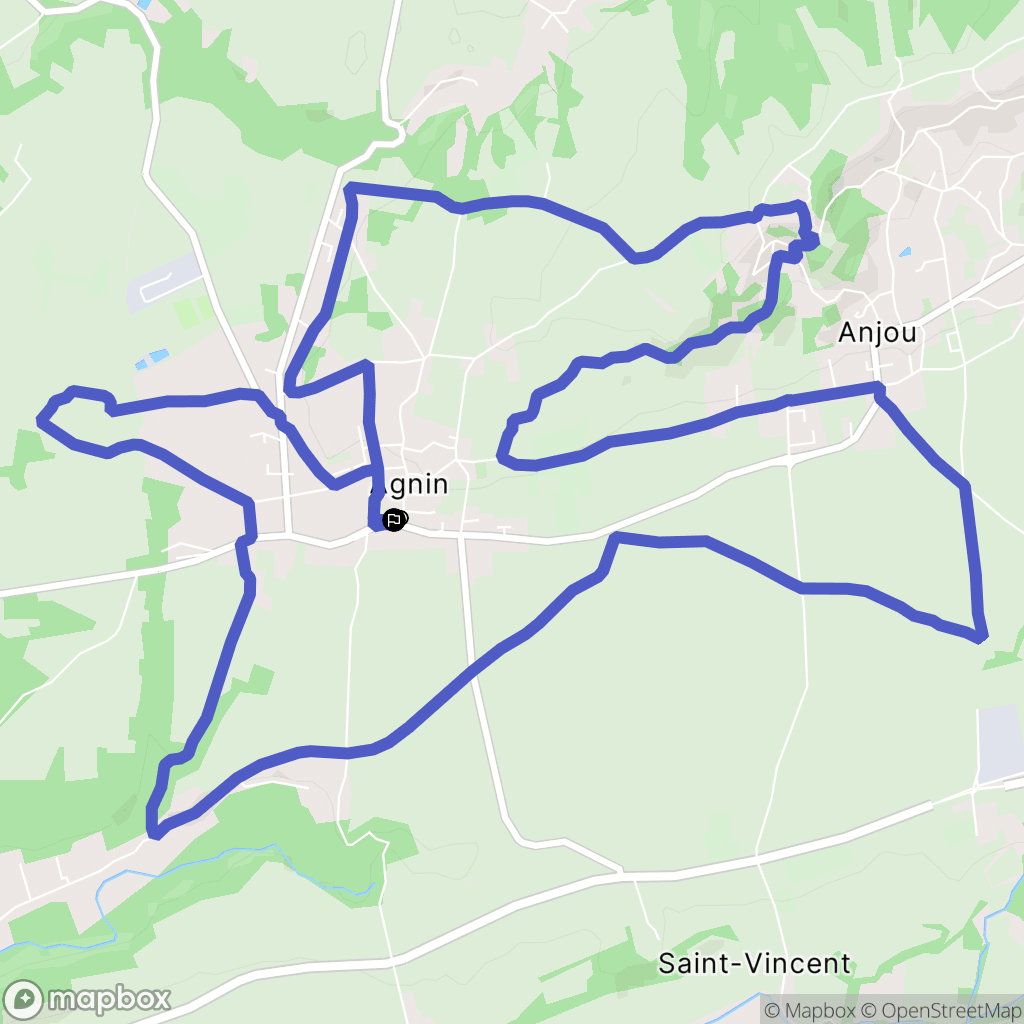 Agnin : carte du parcours de randonnée - France
