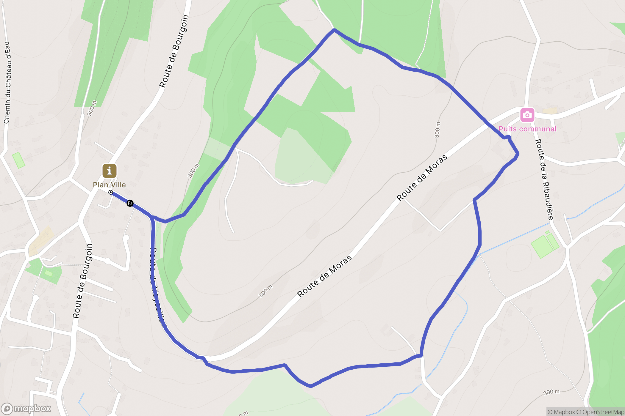 Panossas : carte du parcours de randonnée - France