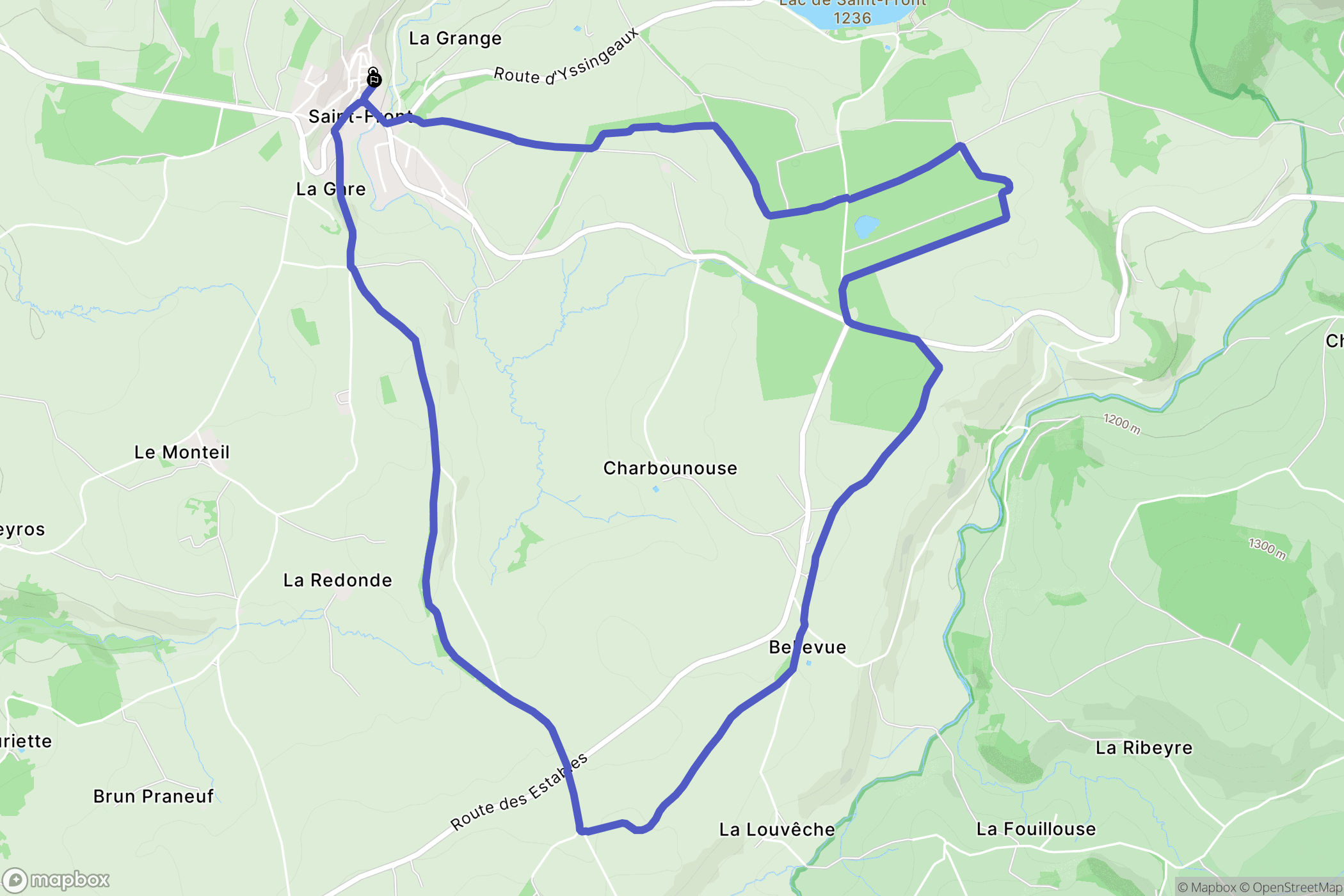 Saint-Front : carte du parcours de randonnée - France