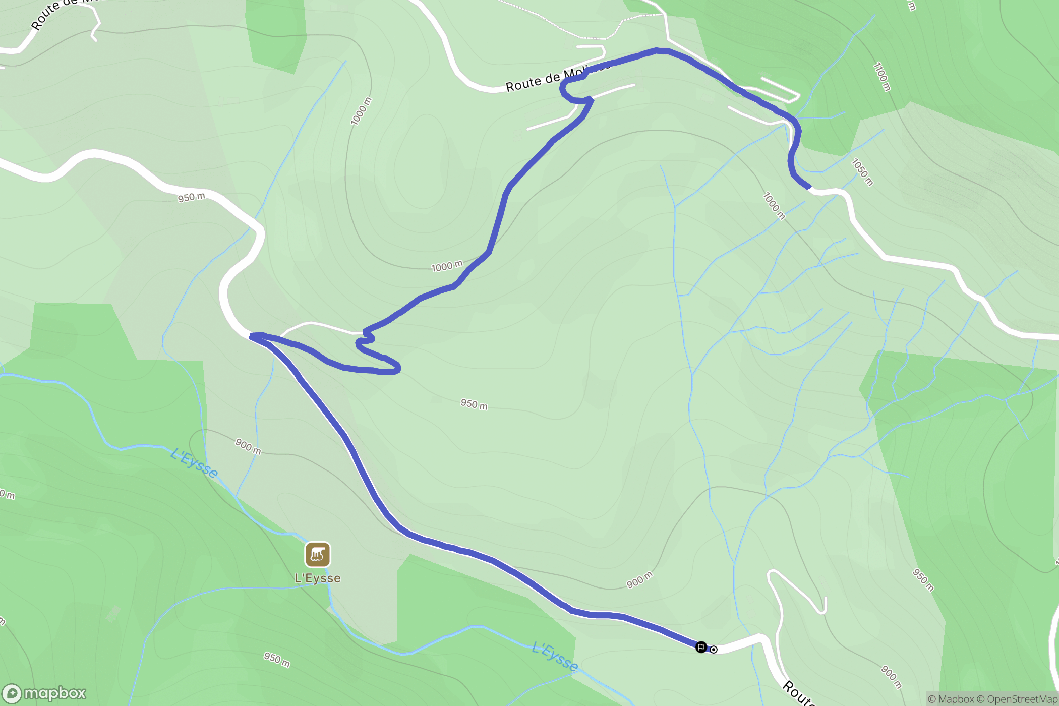Borée : carte du parcours de randonnée - France