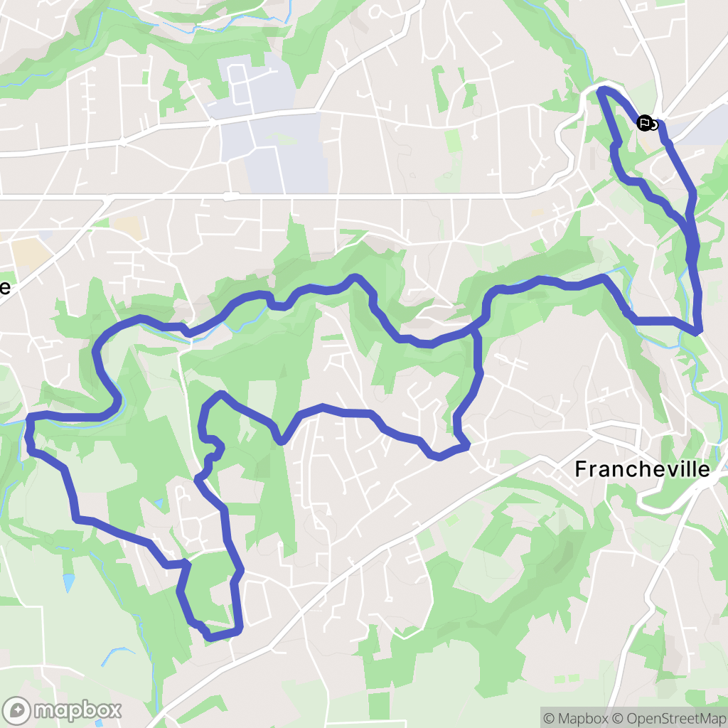 Francheville : carte du parcours de randonnée - France