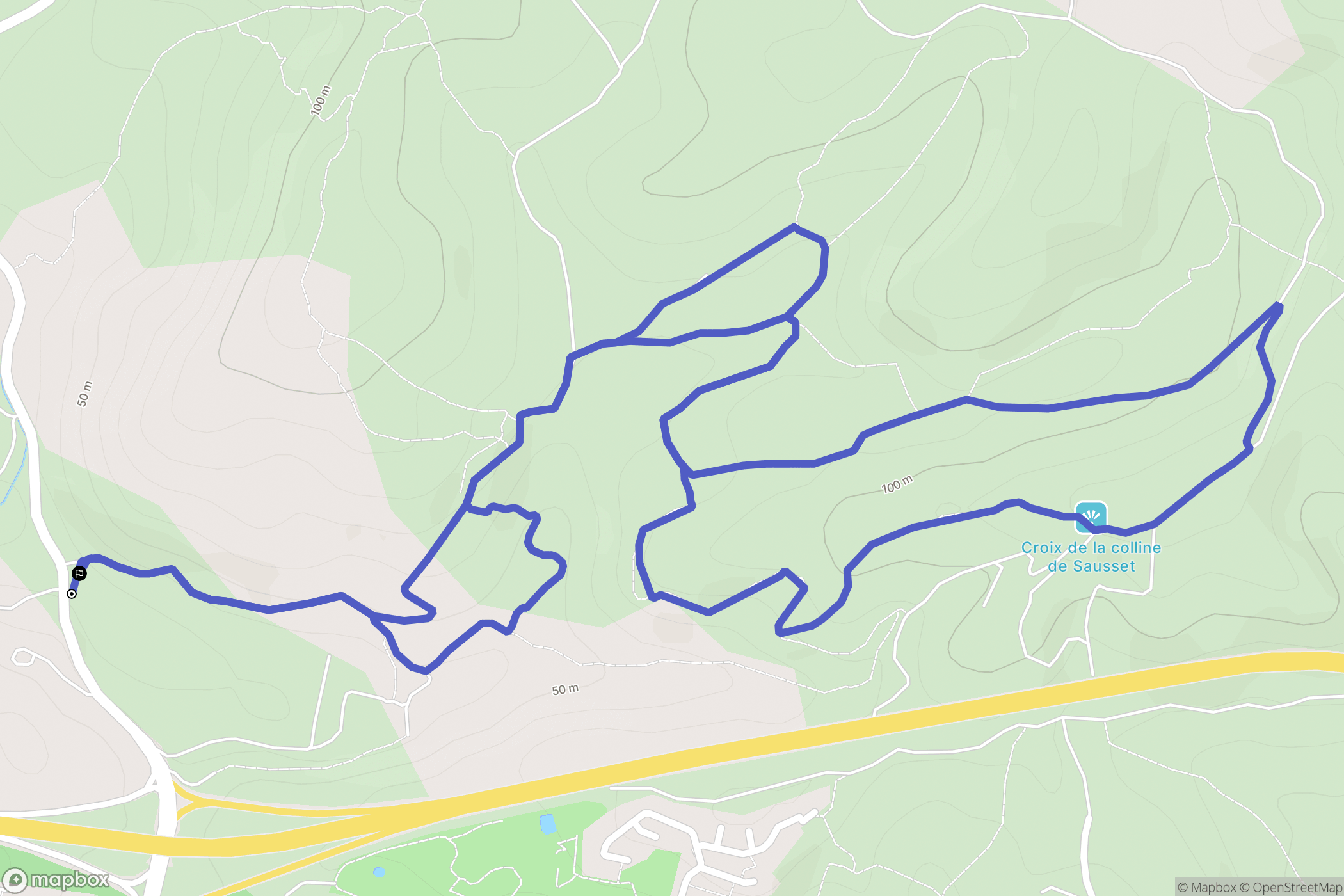 Sausset-les-Pins : carte du parcours de randonnée - France