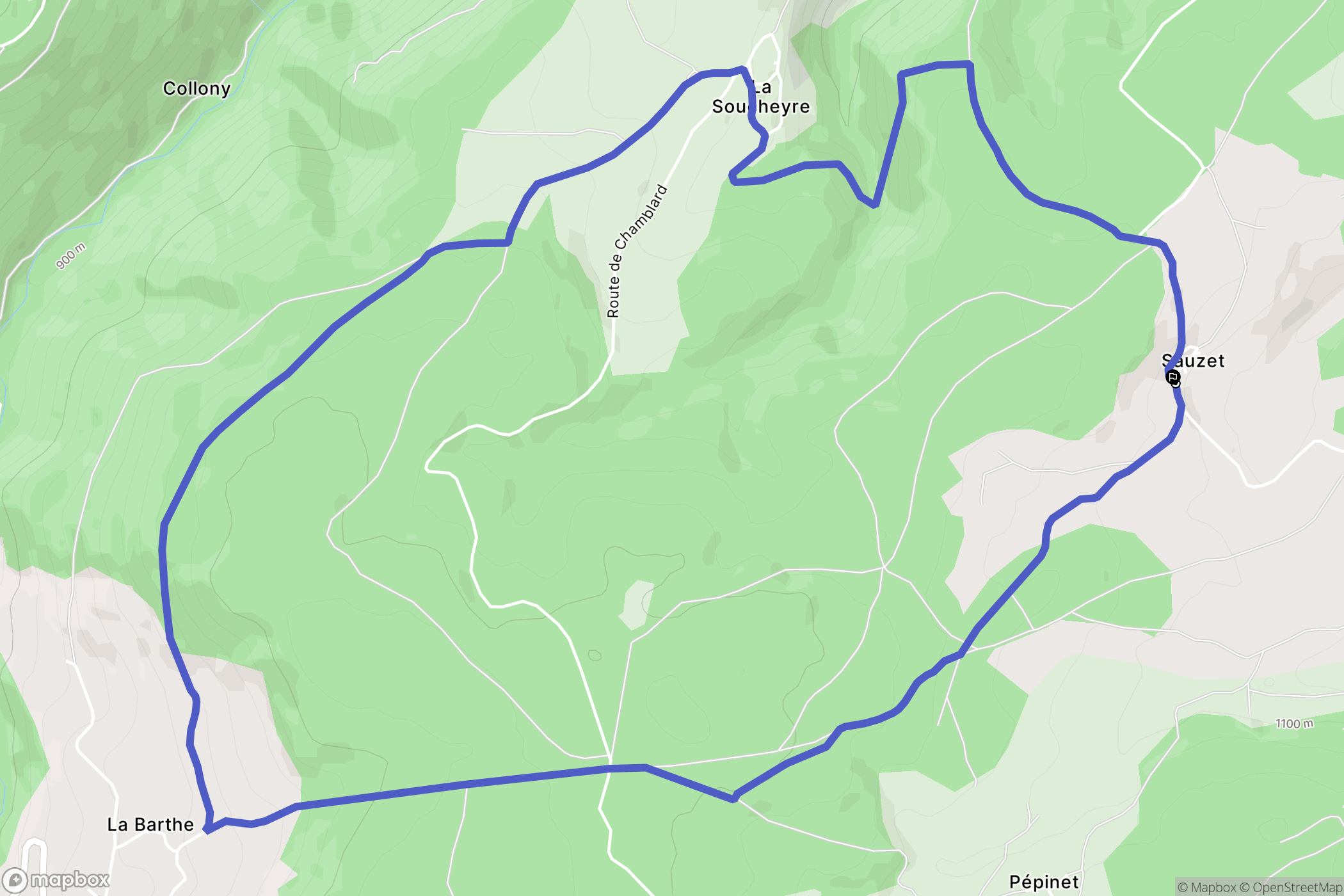 Venteuges : carte du parcours de randonnée - France