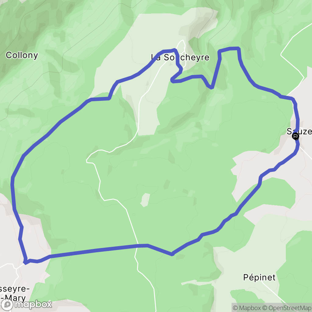 Venteuges : carte du parcours de randonnée - France
