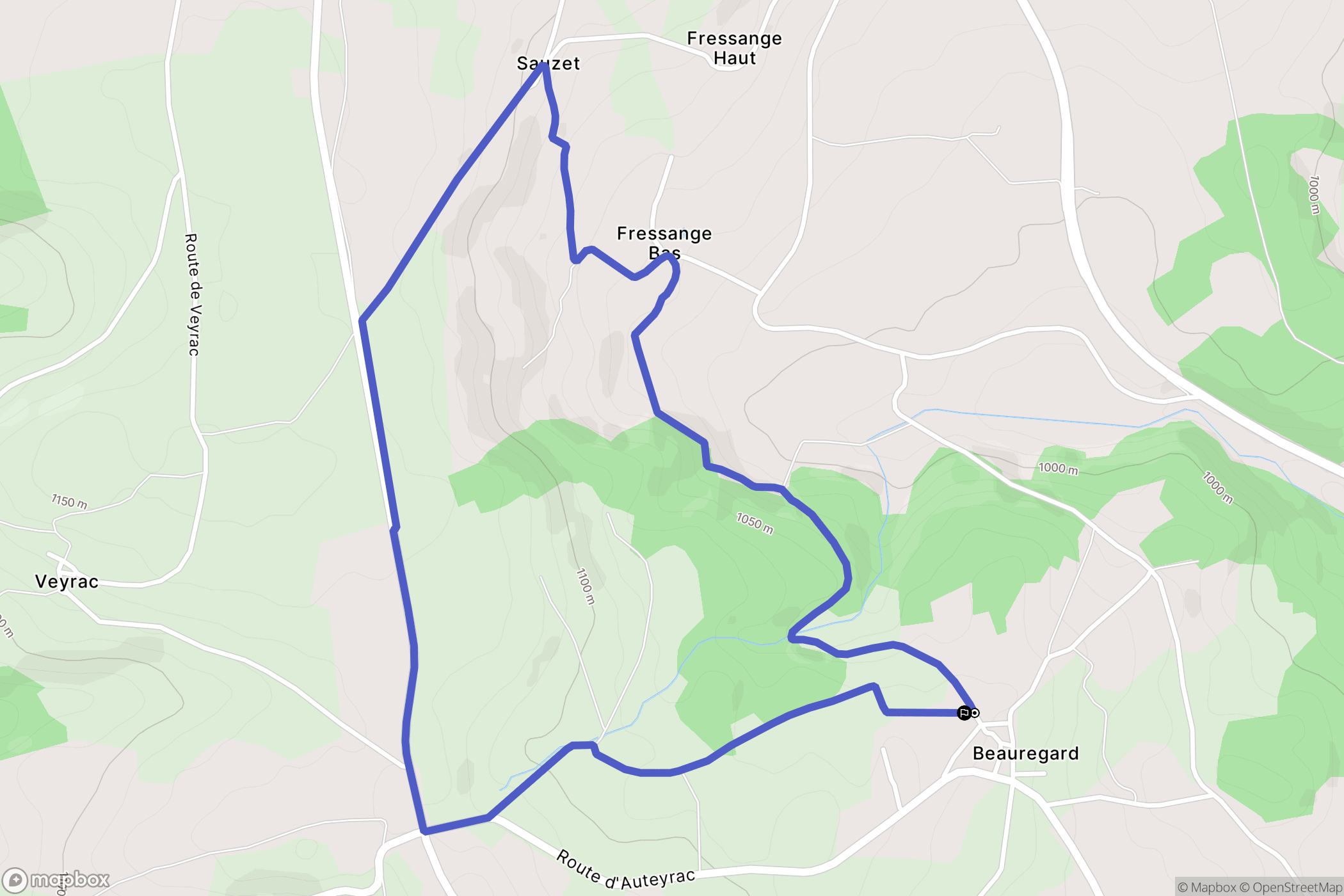 Vazeilles-Limandre : carte du parcours de randonnée - France