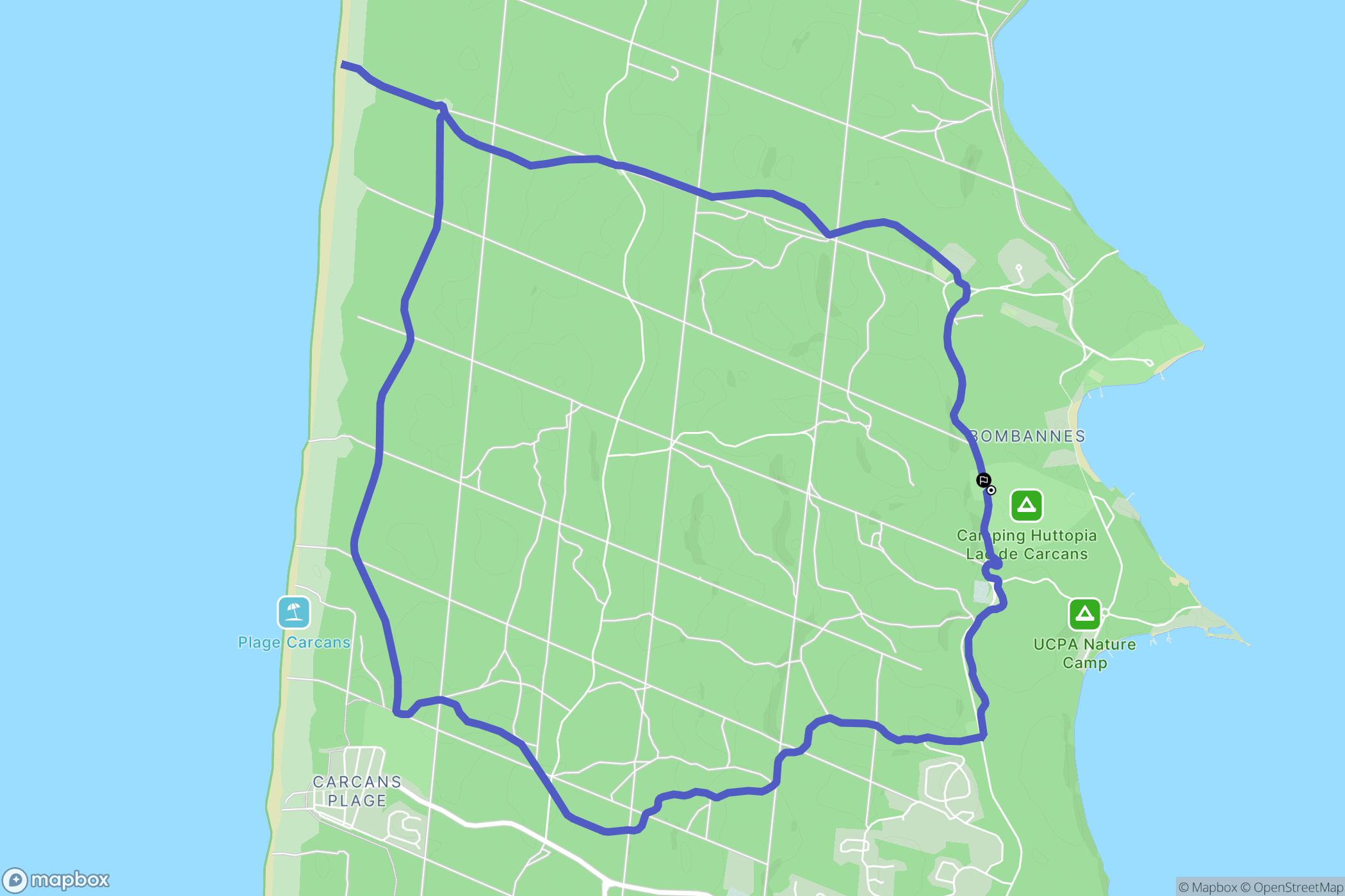 Carcans : carte du parcours de randonnée - France