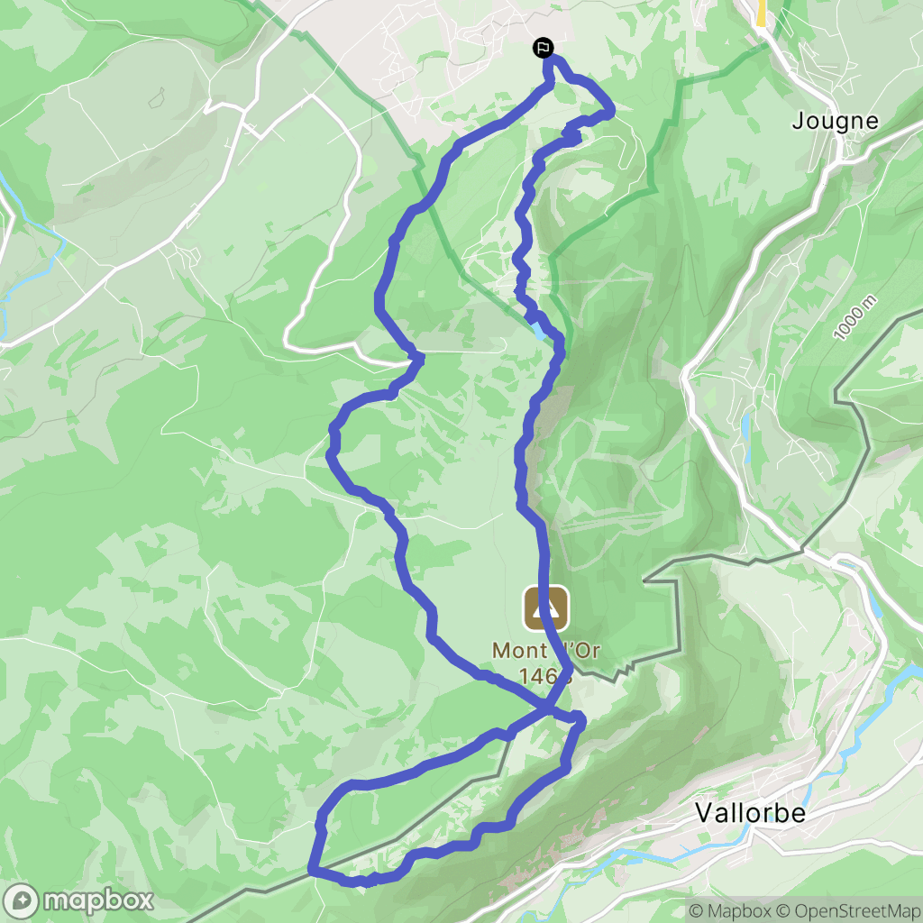 Métabief : carte du parcours de randonnée - France