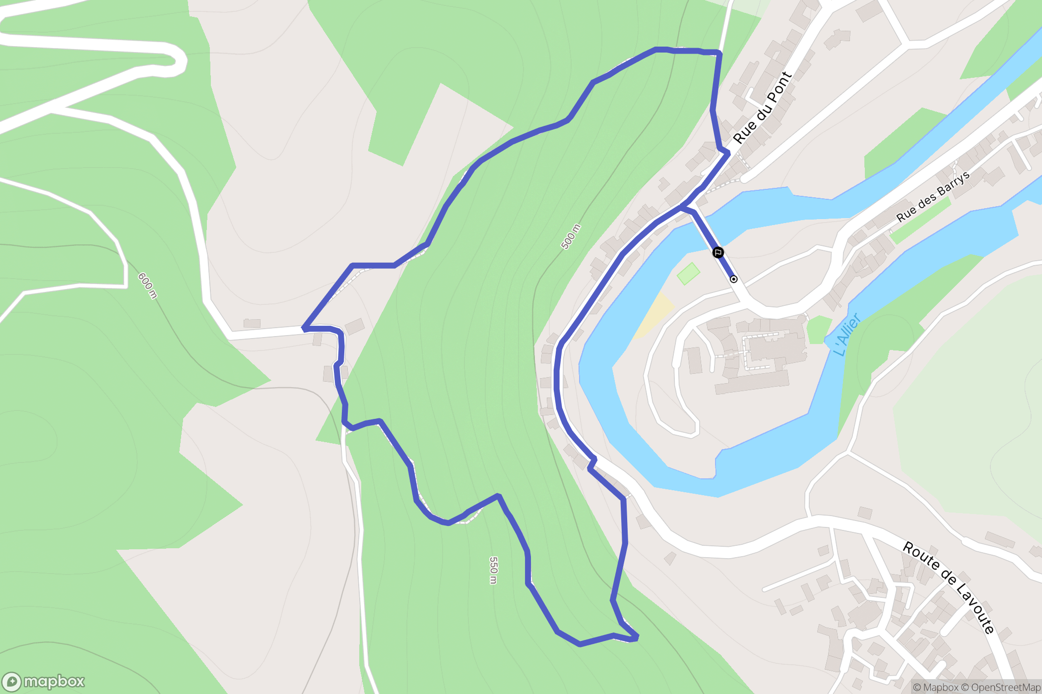 Lavoûte-Chilhac : carte du parcours de randonnée - France