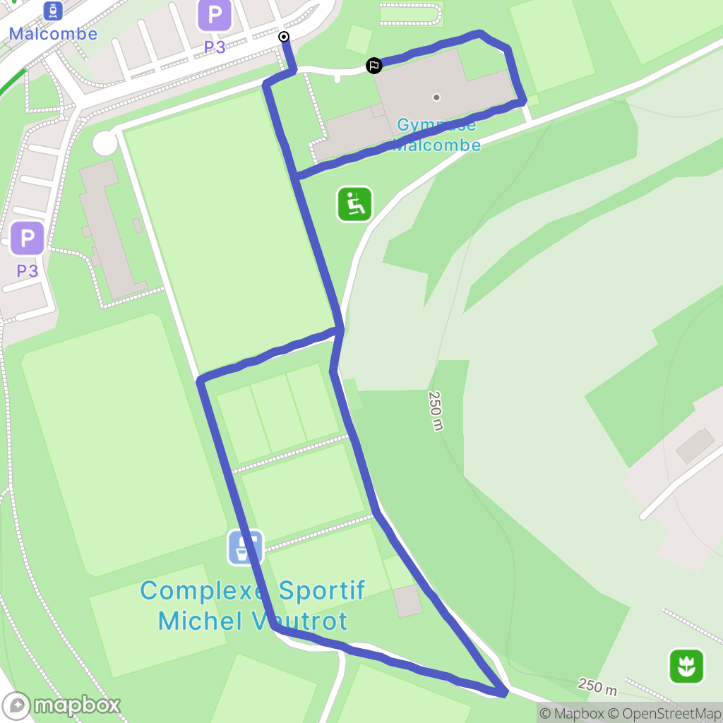 Besançon : carte du parcours de randonnée - France