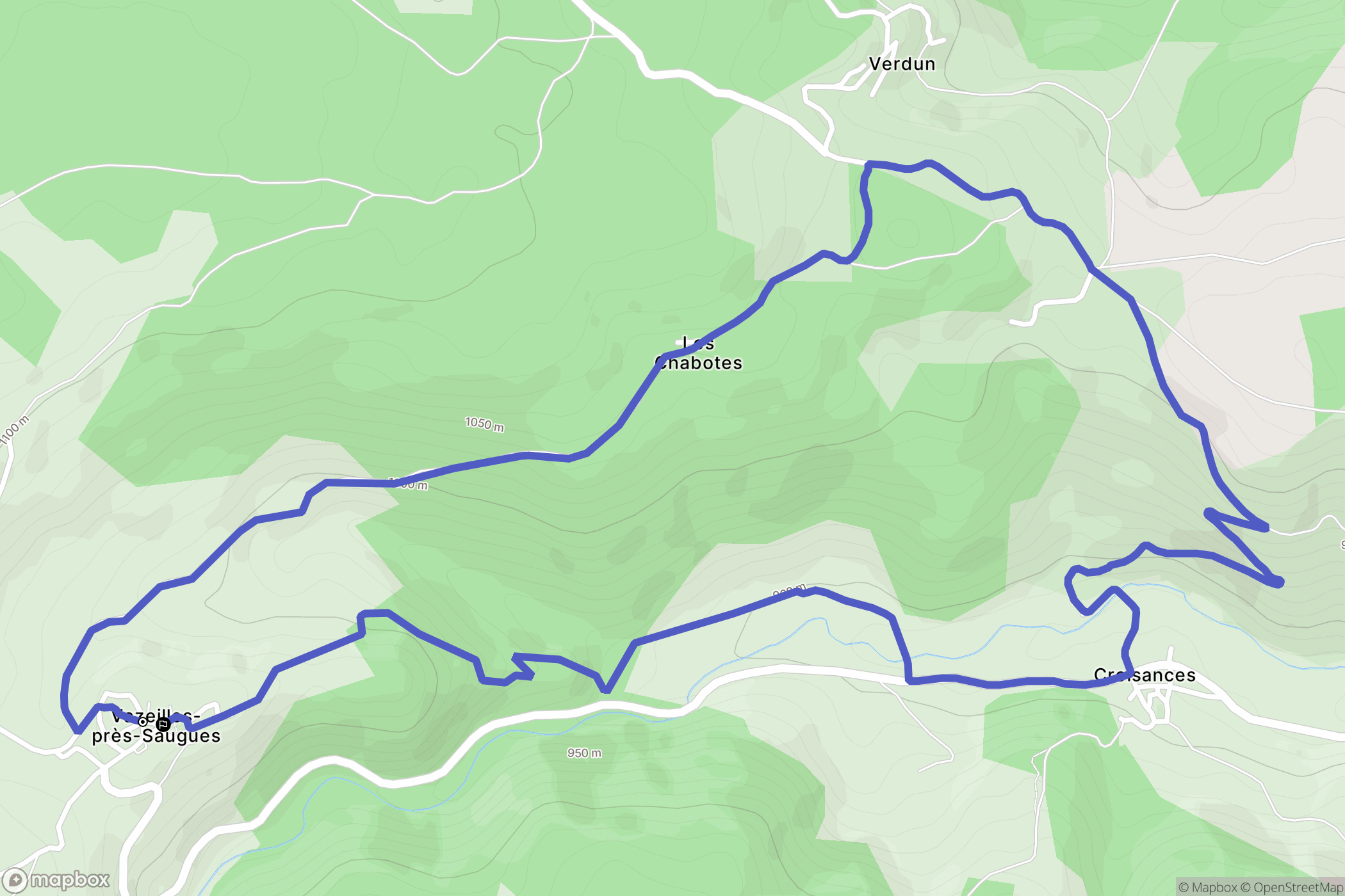 Esplantas-Vazeilles : carte du parcours de randonnée - France