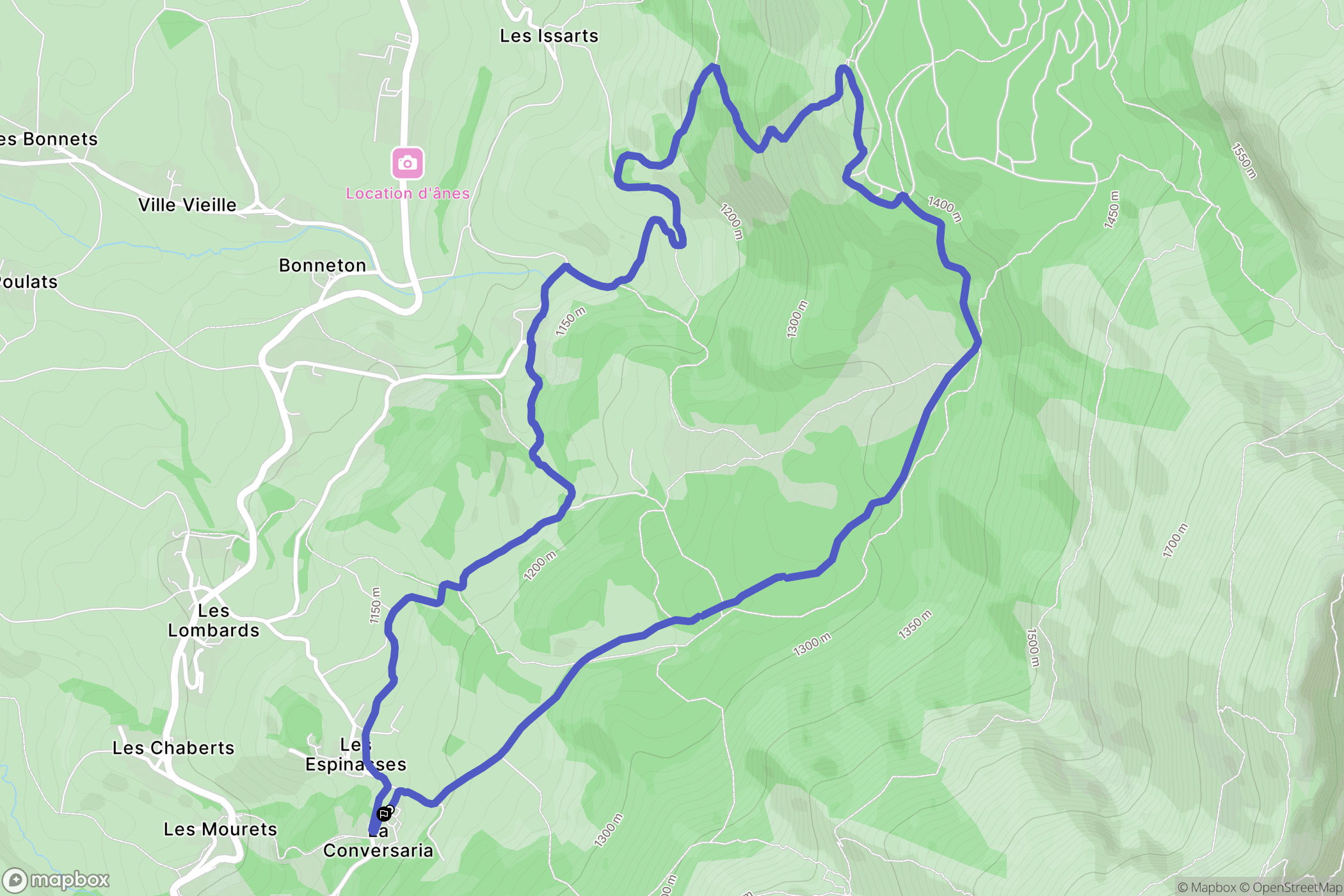 Villard-de-Lans : carte du parcours de randonnée - France