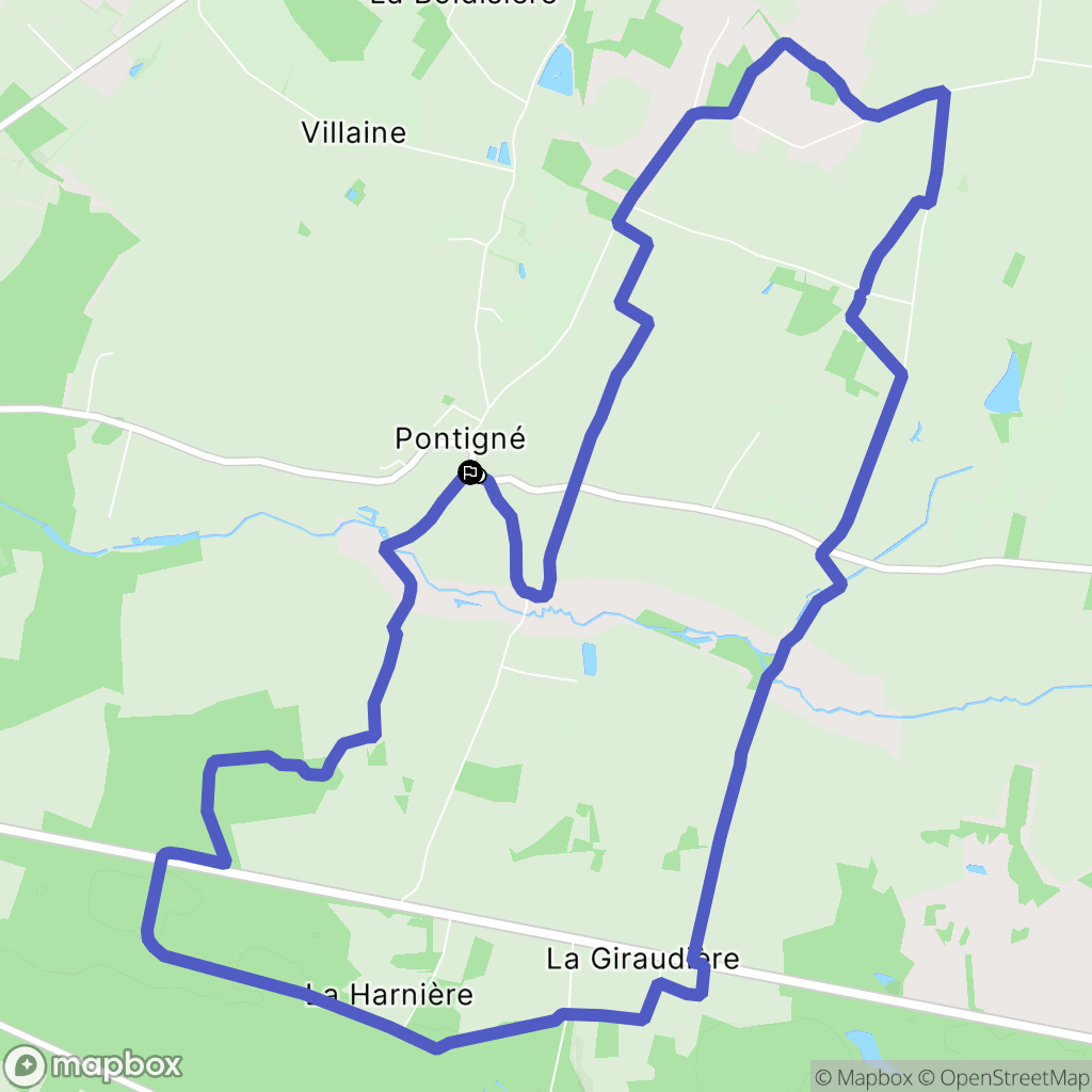Baugé en Anjou : carte du parcours de randonnée - France