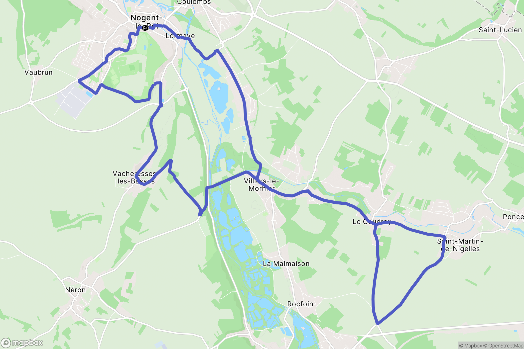Nogent Le Roi : carte du parcours de randonnée - France