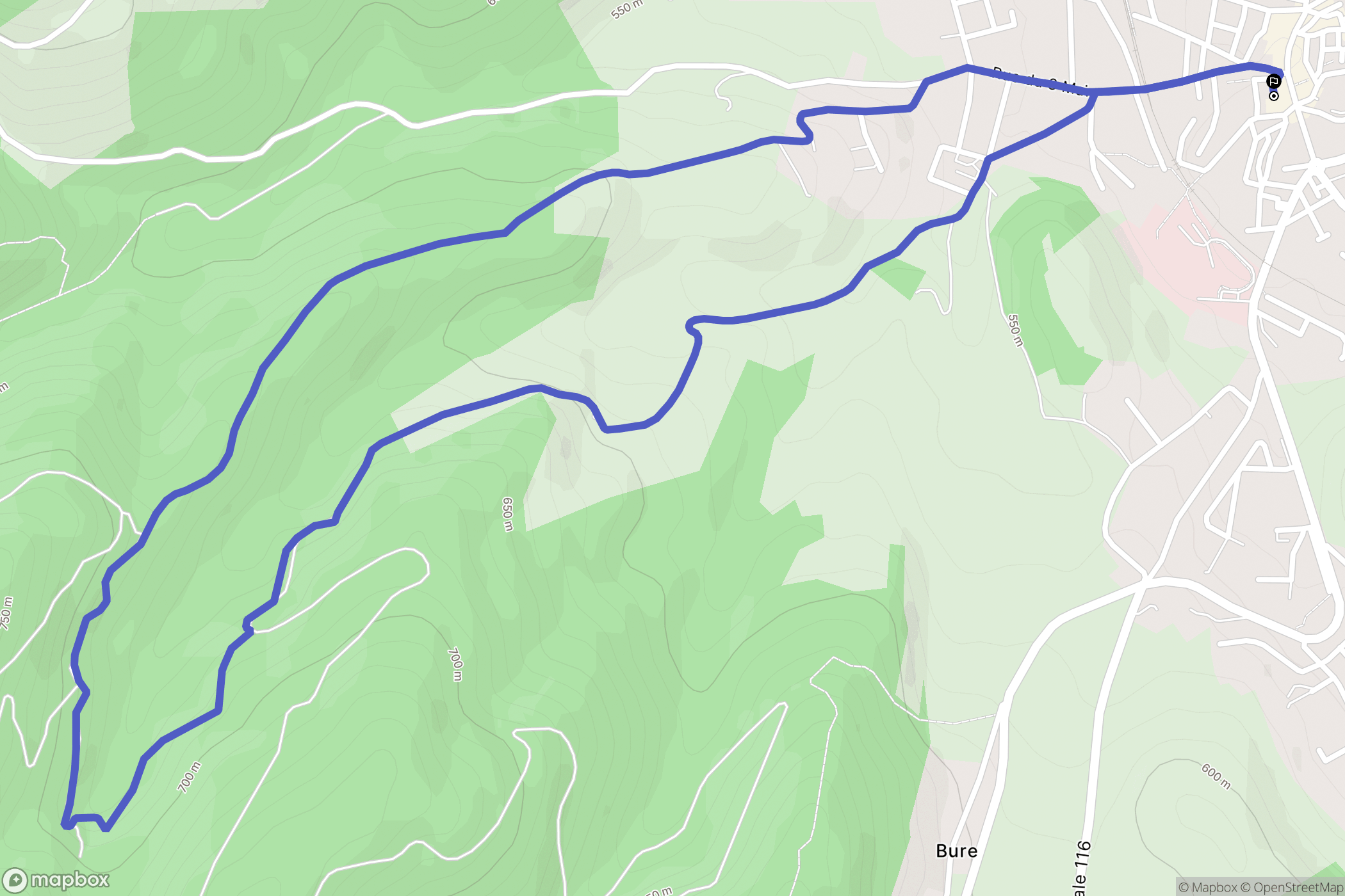 Langeac : carte du parcours de randonnée - France