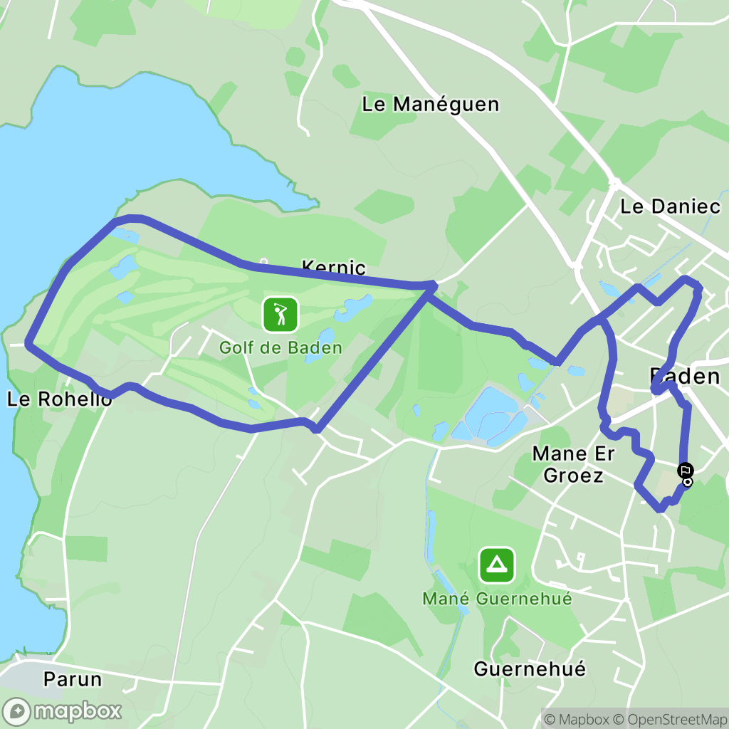 Baden : carte du parcours de randonnée - France