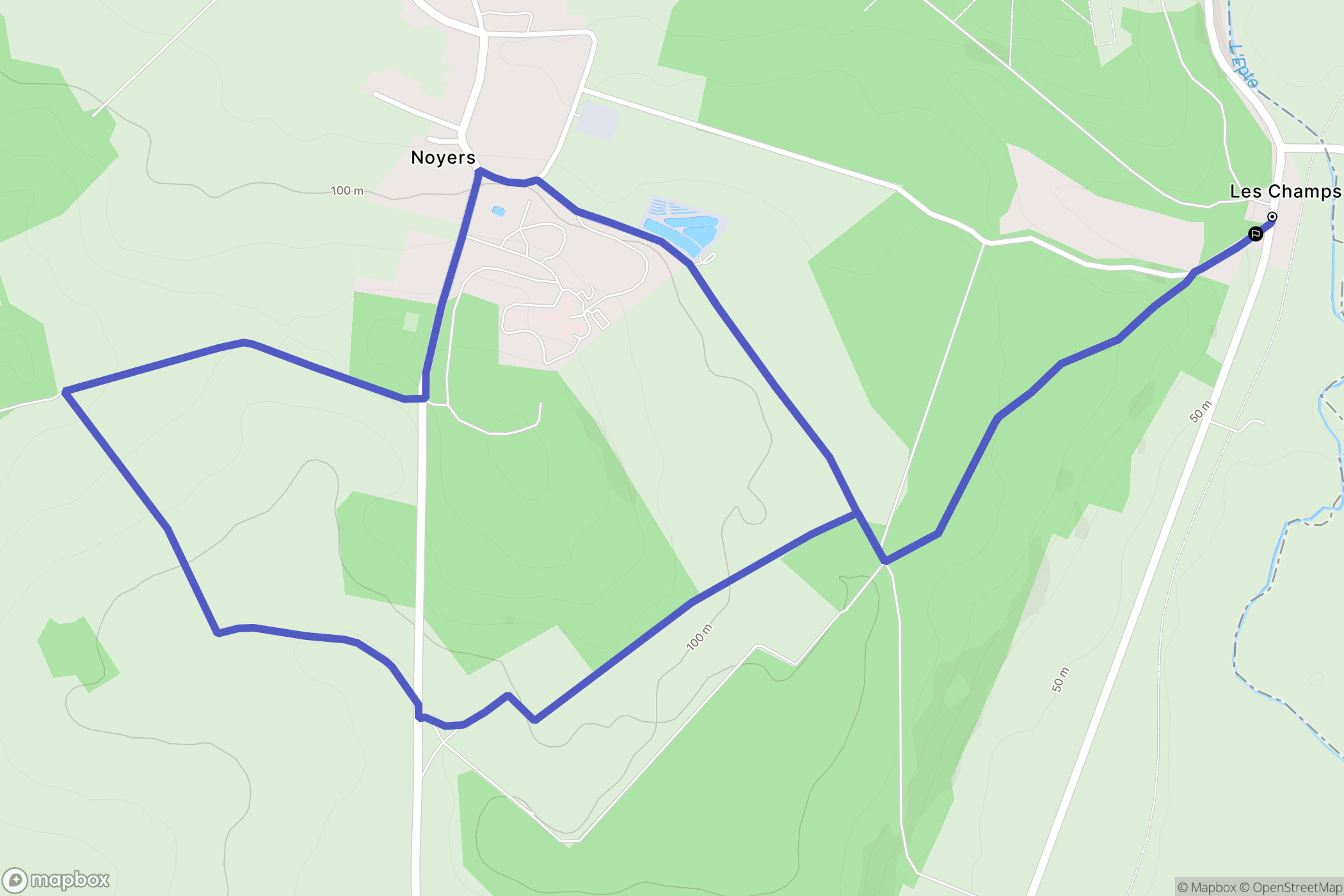 Dangu : carte du parcours de randonnée - France