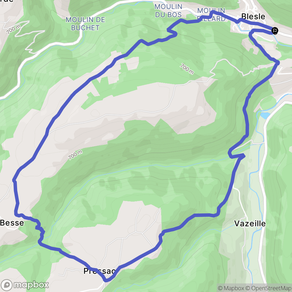 Blesle : carte du parcours de randonnée - France