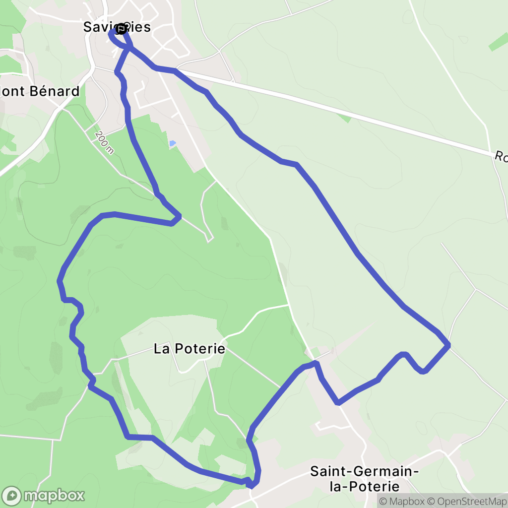 Savignies : carte du parcours de randonnée - France