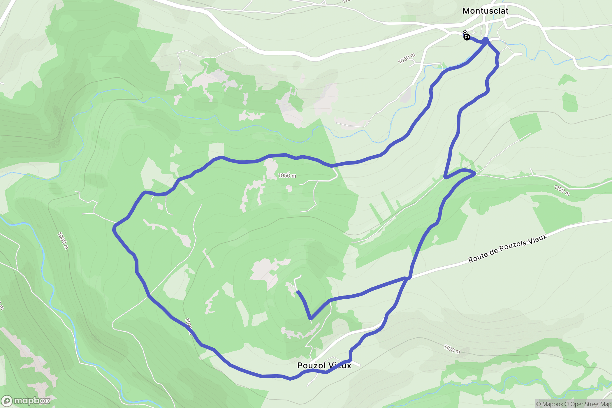 Montusclat : carte du parcours de randonnée - France