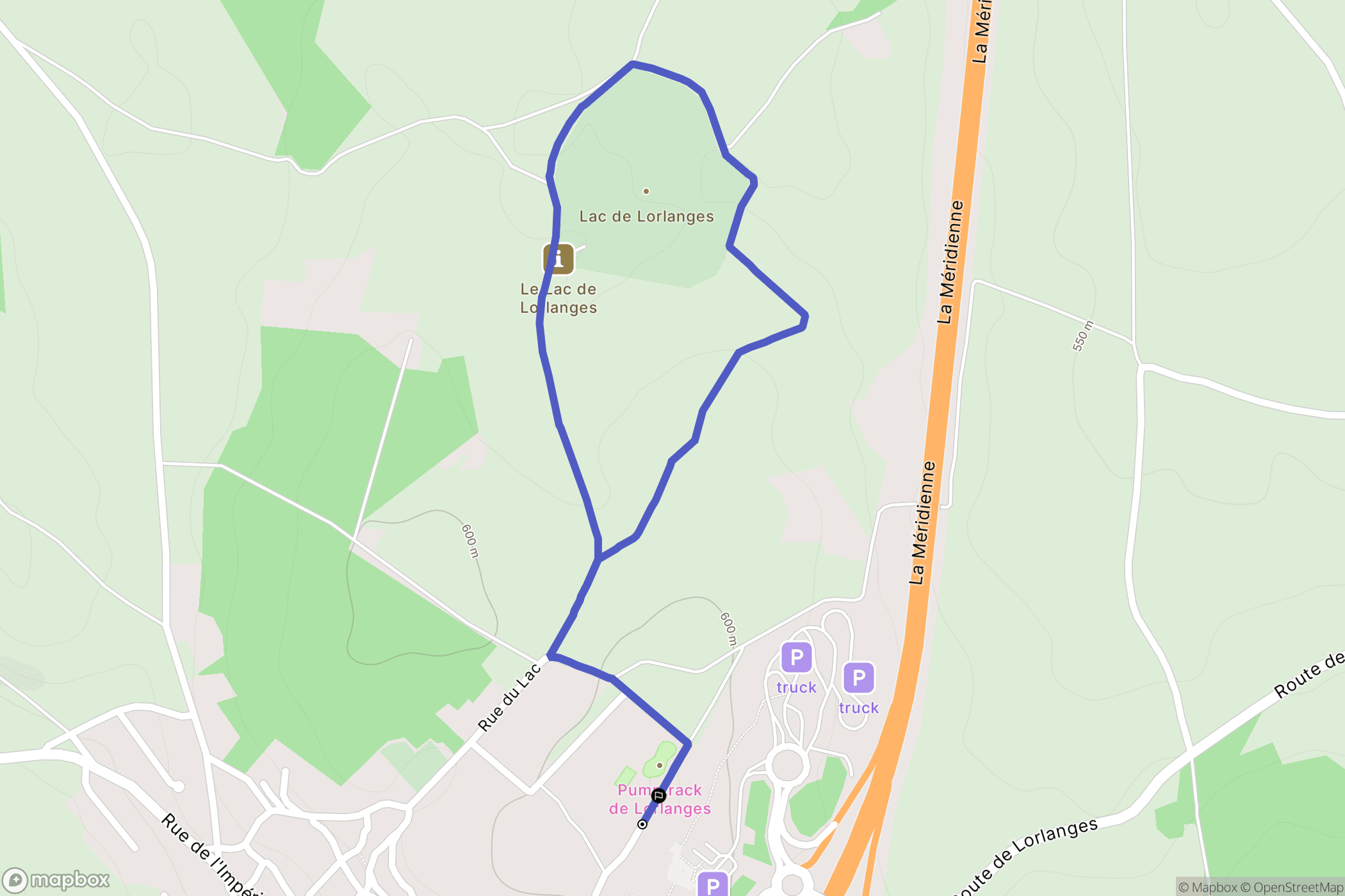 Lorlanges : carte du parcours de randonnée - France