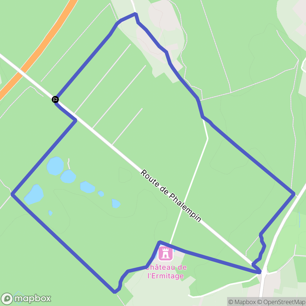 Phalempin : carte du parcours de randonnée - France