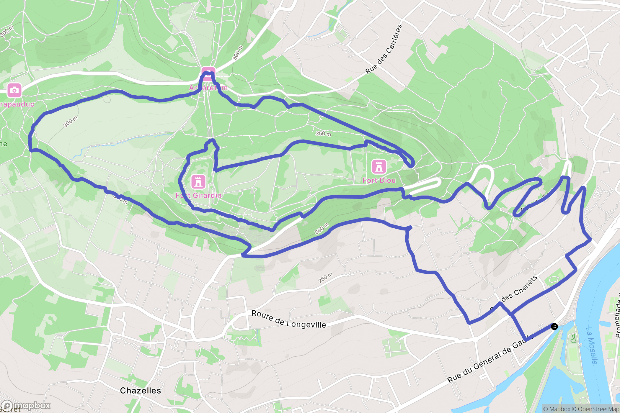 Longeville-lès-Metz : carte du parcours de randonnée - France