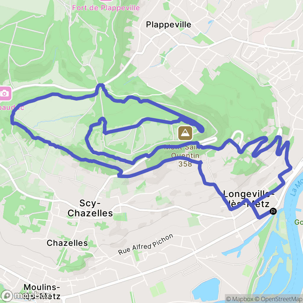 Longeville-lès-Metz : carte du parcours de randonnée - France