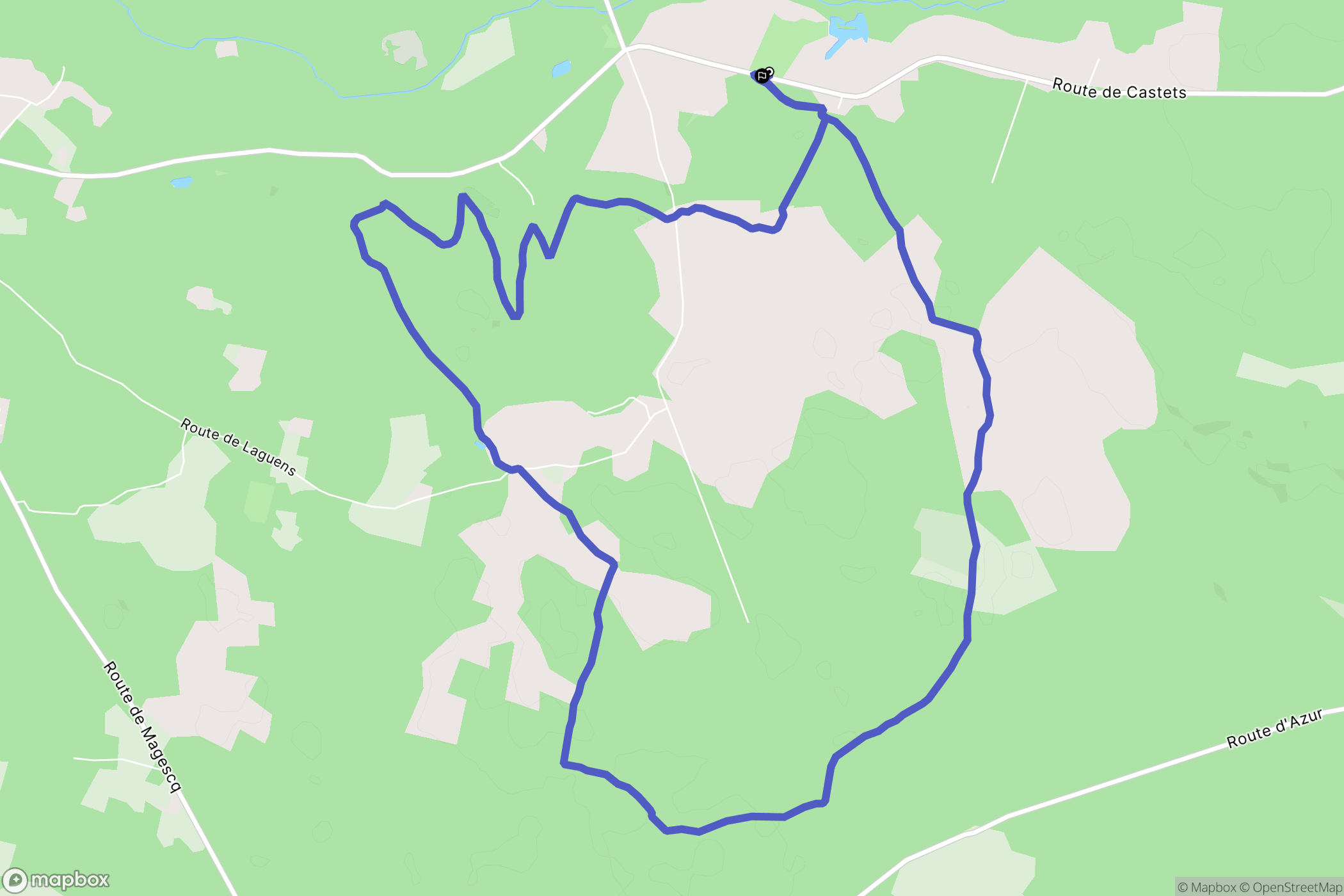 Saint-Michel-Escalus : carte du parcours de randonnée - France