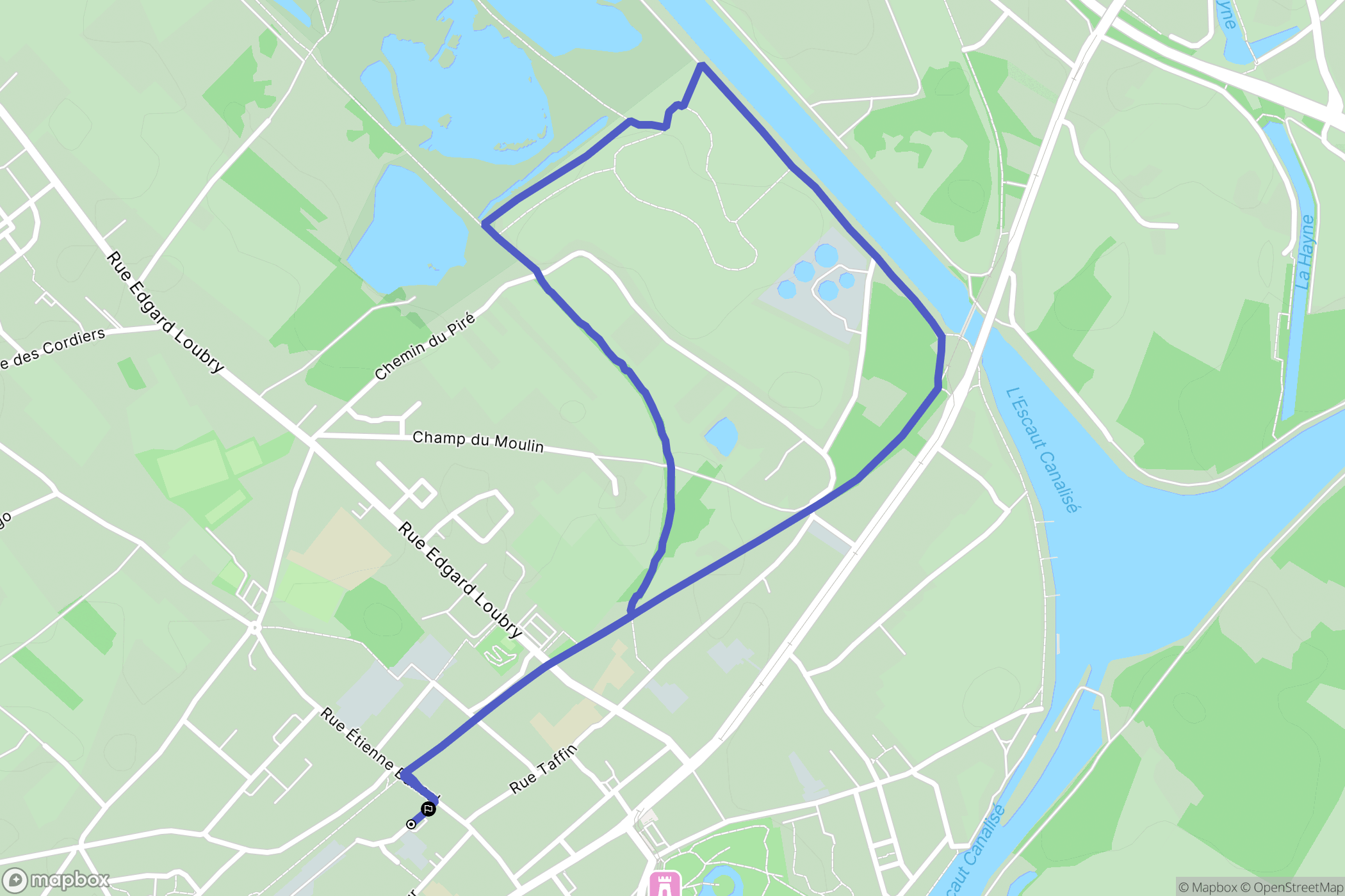 Fresnes-sur-Escaut : carte du parcours de randonnée - France