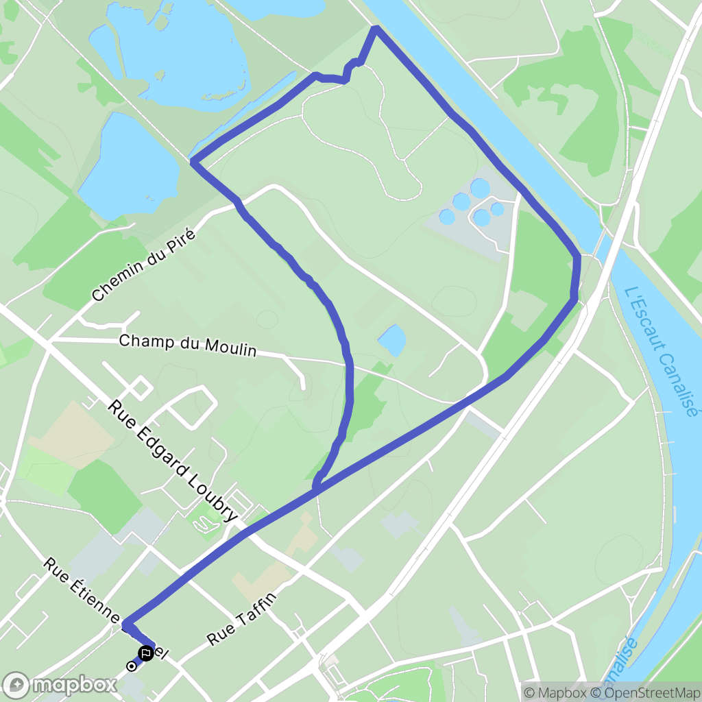 Fresnes-sur-Escaut : carte du parcours de randonnée - France