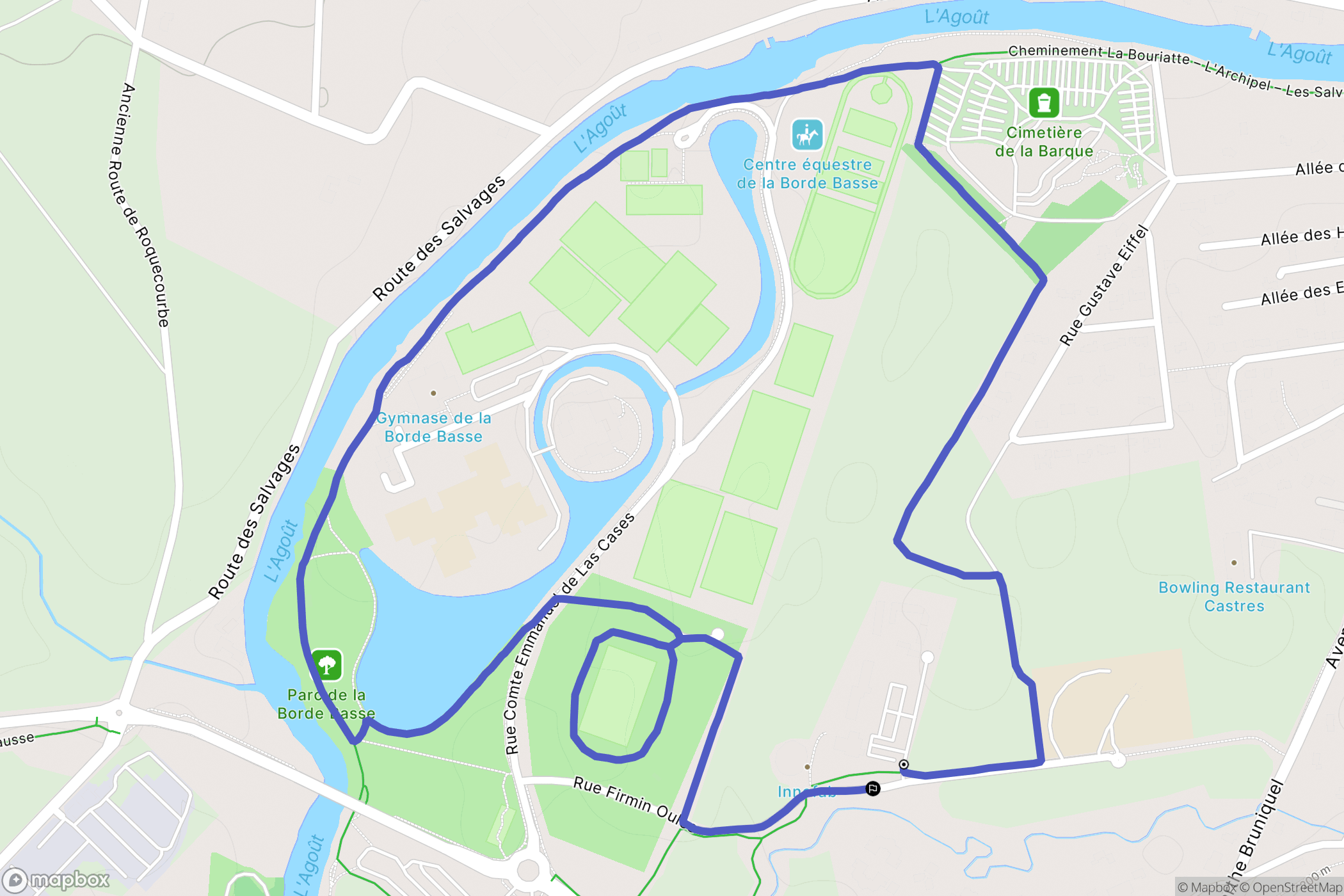 Castres : carte du parcours de randonnée - France